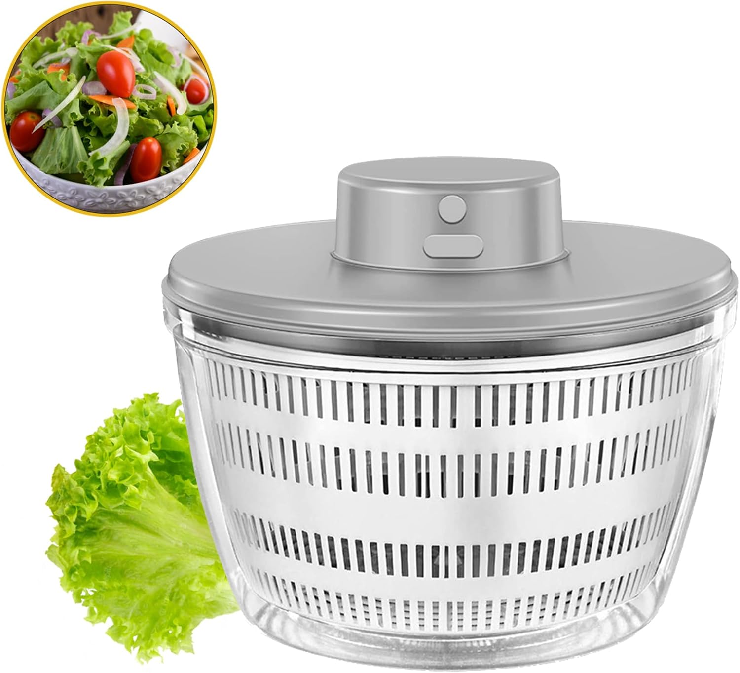Essoreuse à Salade Automatique sans Fil USB 4000 ML Déshydrateur Automatique pour Fruits et légumes, saladier pour Servir, assèchement Rapide, ustensile de Cuisine dans Une Couleur Tendance