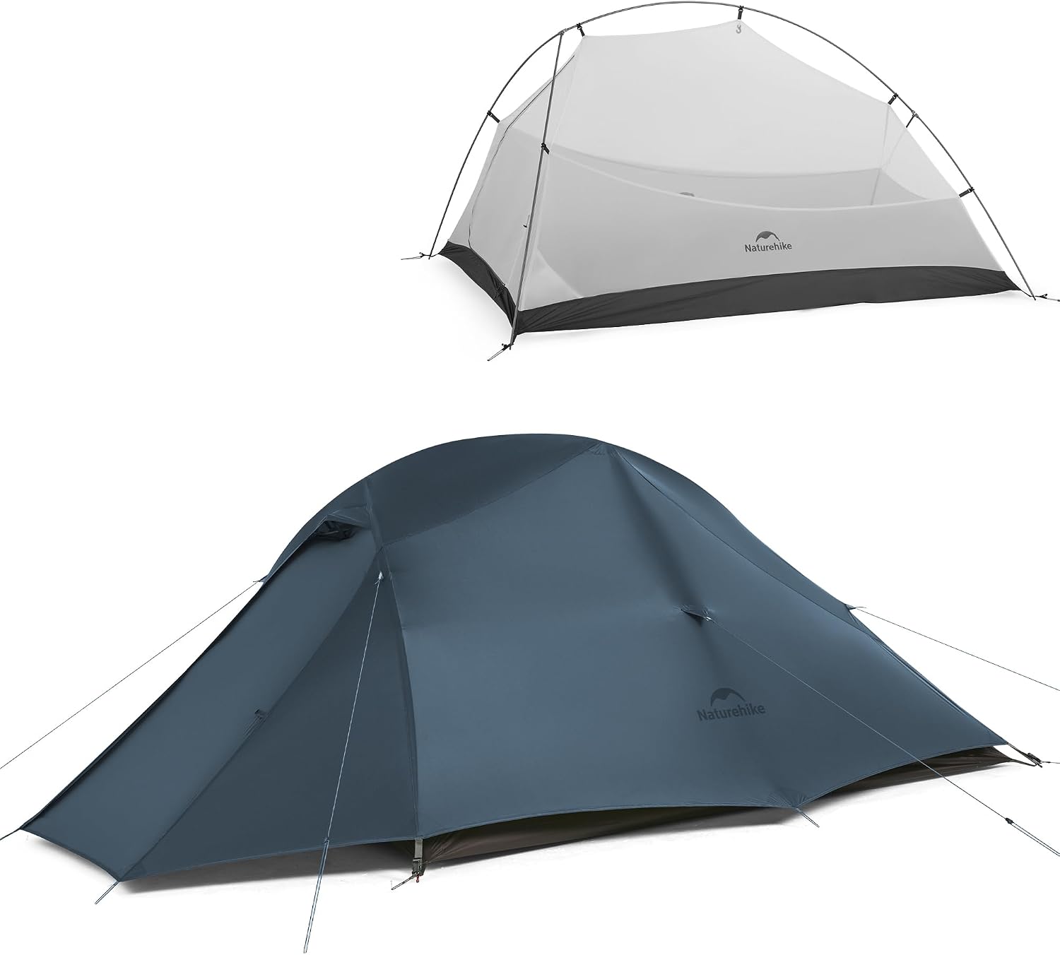 Naturehike Tentes de Camping et Randonnée 2 Personne Ultra Légère Tente Facile à Installer Tentes Dôme Tente 4 Saison Imperméable Ventilée pour Pique-Nique Randonnée