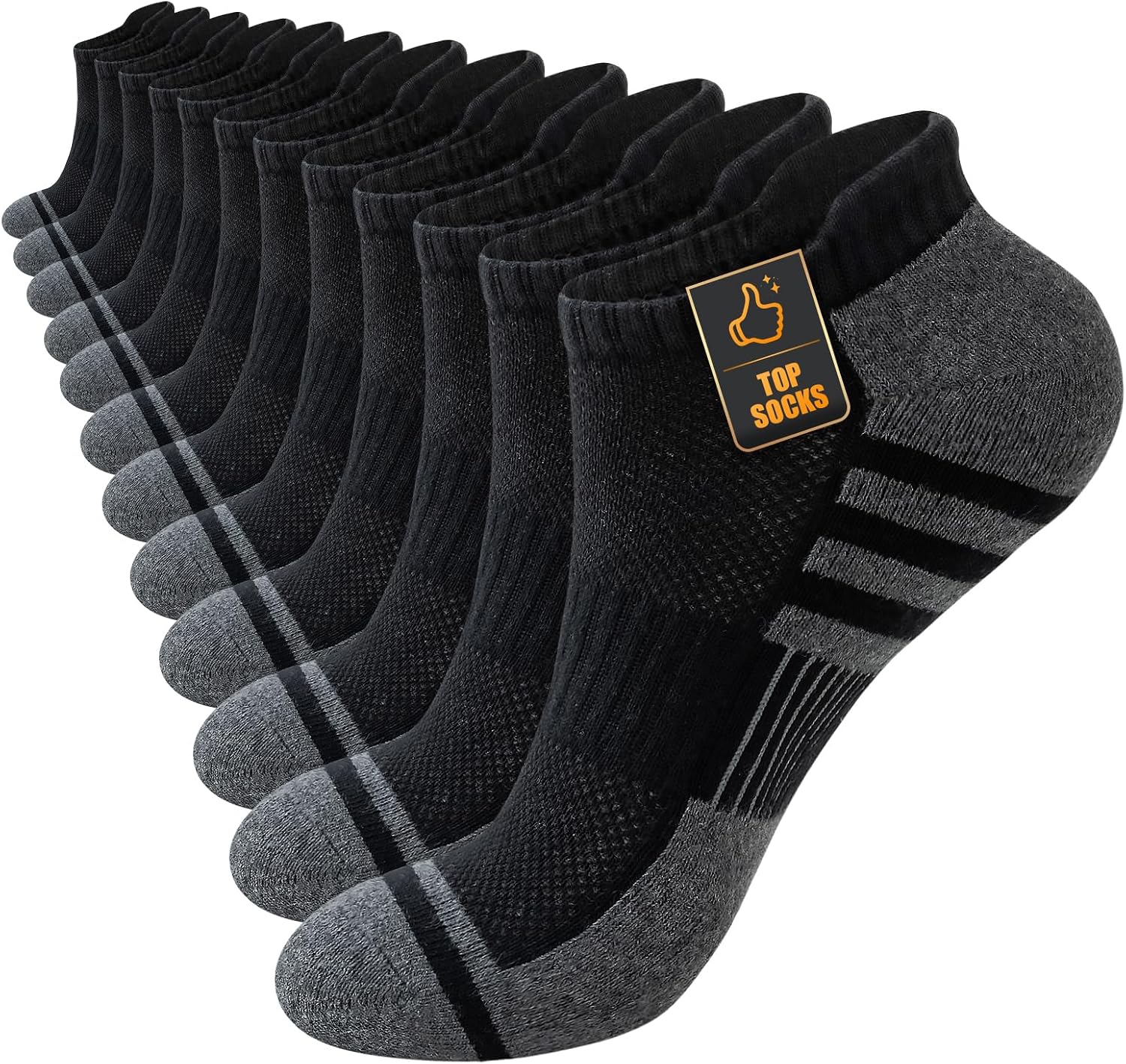 Chaussette Homme Femme, Chaussettes Basses Courte, Lot de 6 Paires Soquettes Anti Ampoule Sport, Chaussettes Coton Respirant et Anti-transpiration pour Running, Travail