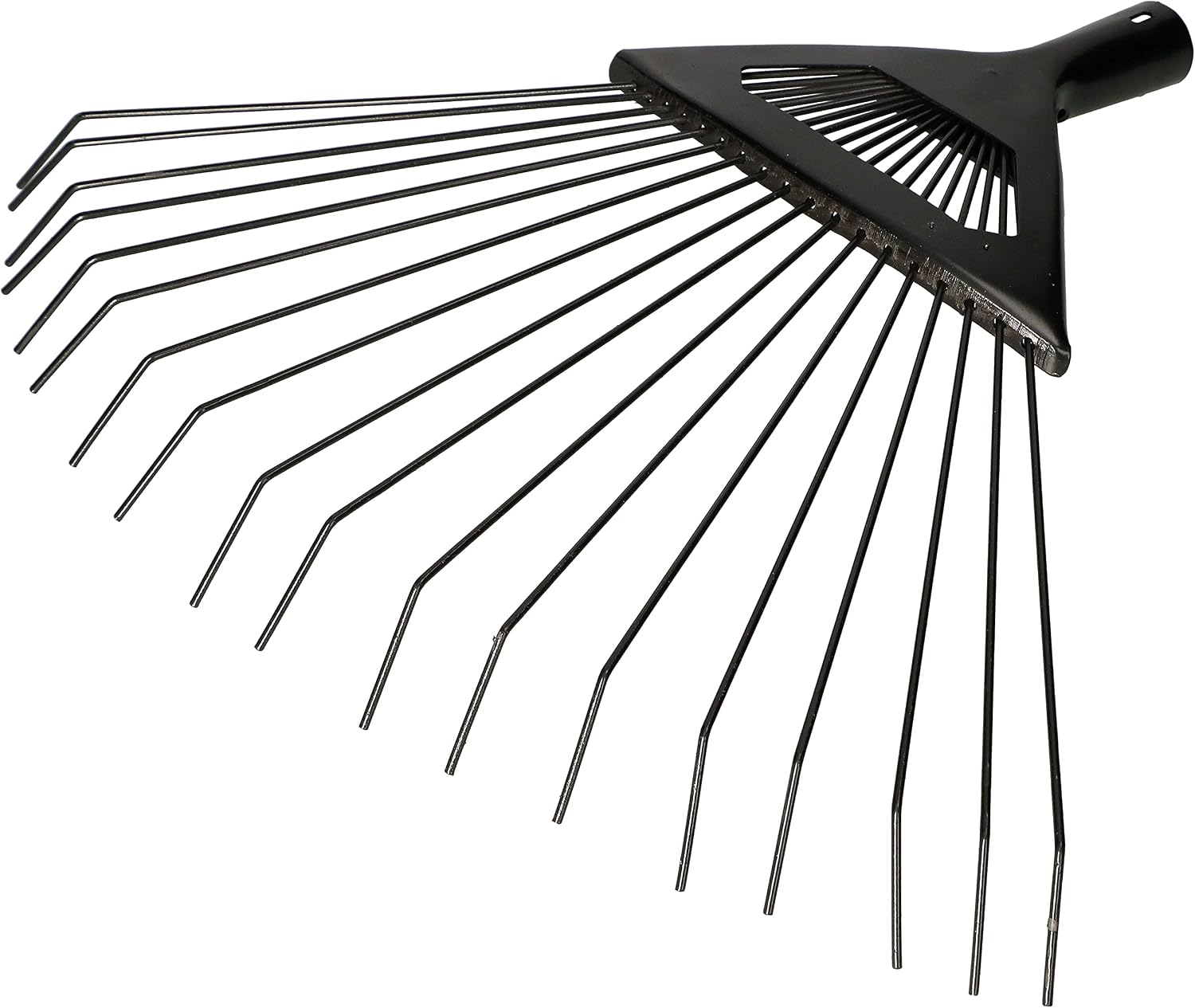 KOTARBAU® Rateau à Feuille - Acier - 43 cm - Râteau Jardin - Ramasse Feuille - Outil Robuste pour Gazon et Feuilles - Noir - sans Manche
