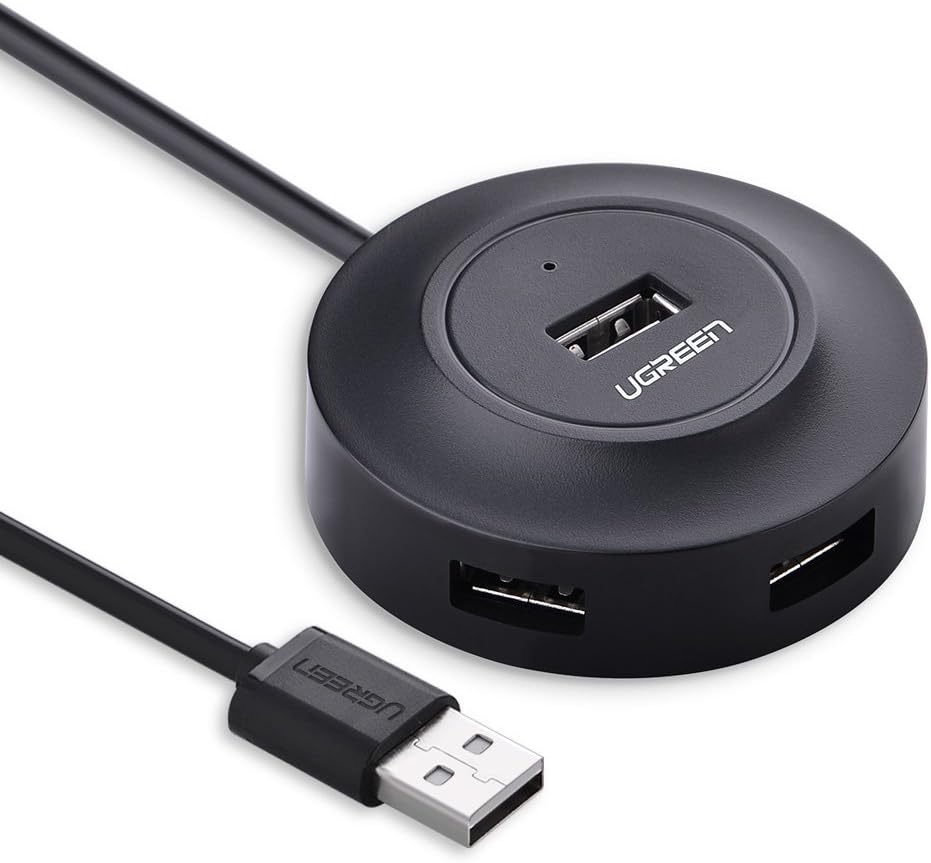 UGREEN Data Hub USB 2.0 4 Ports Dock USB multiport Supporte Windows Mac OS Linux Compatible avec Macbook Air iMac pro Ordinateur Ultrabook et Tablette PC, Noir