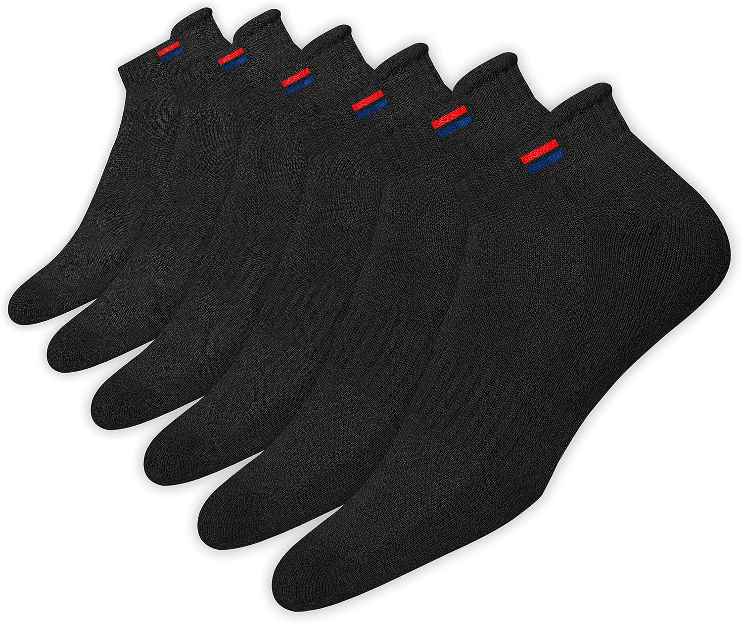 NAVYSPORT 6 Paires Socquettes Homme Femme 35-38 39-42 43-46 en Coton | Chaussettes de Sport Basses Running | DRI-WIK Contrôle de l’Humidité | Semelle Coussinée | Talon & Pointe Renforcés