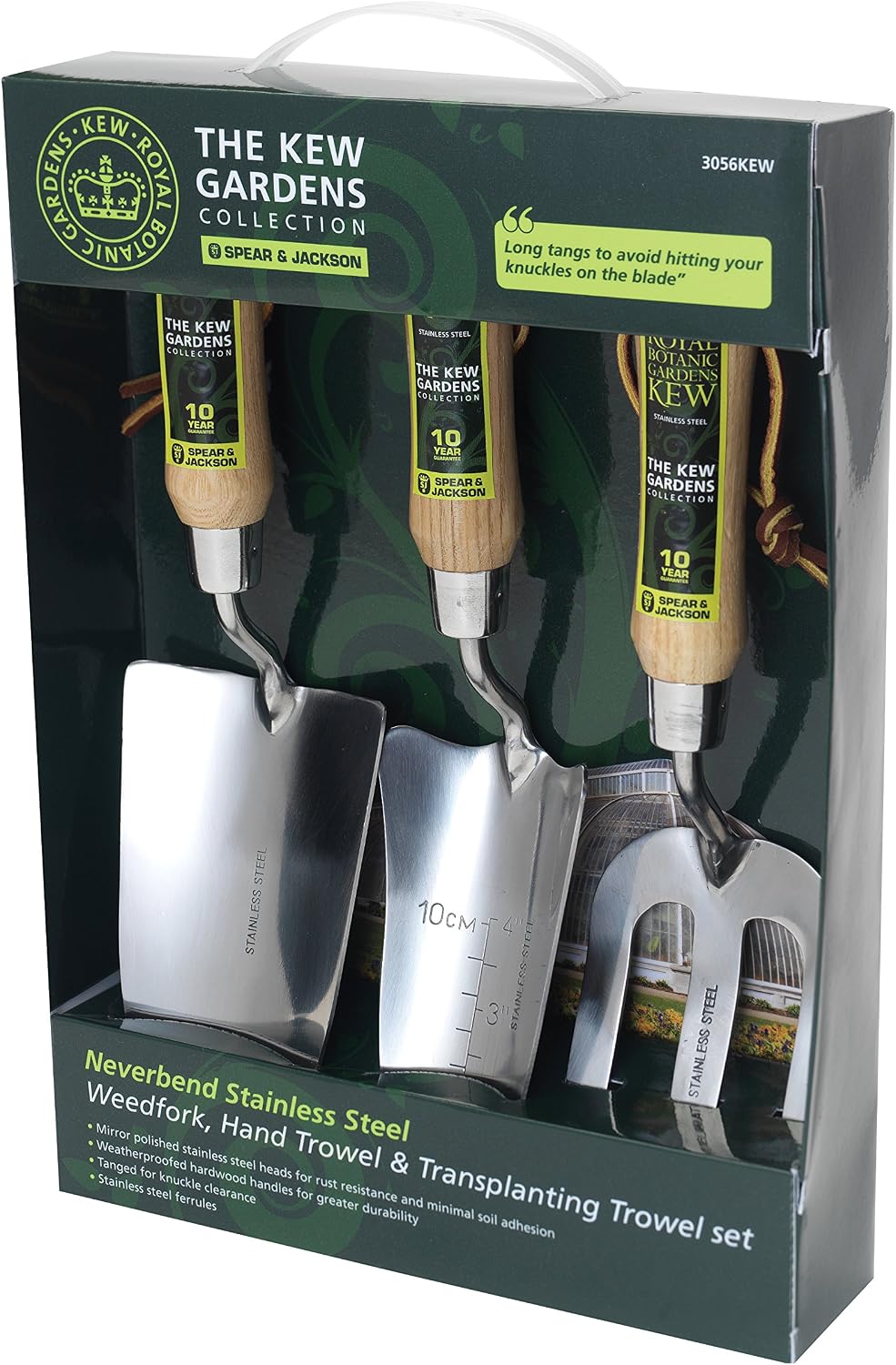 Spear & Jackson 3056KEW Set de 3 pièces cadeau Neverbend en acier inoxydable de la collection de Kew Gardens