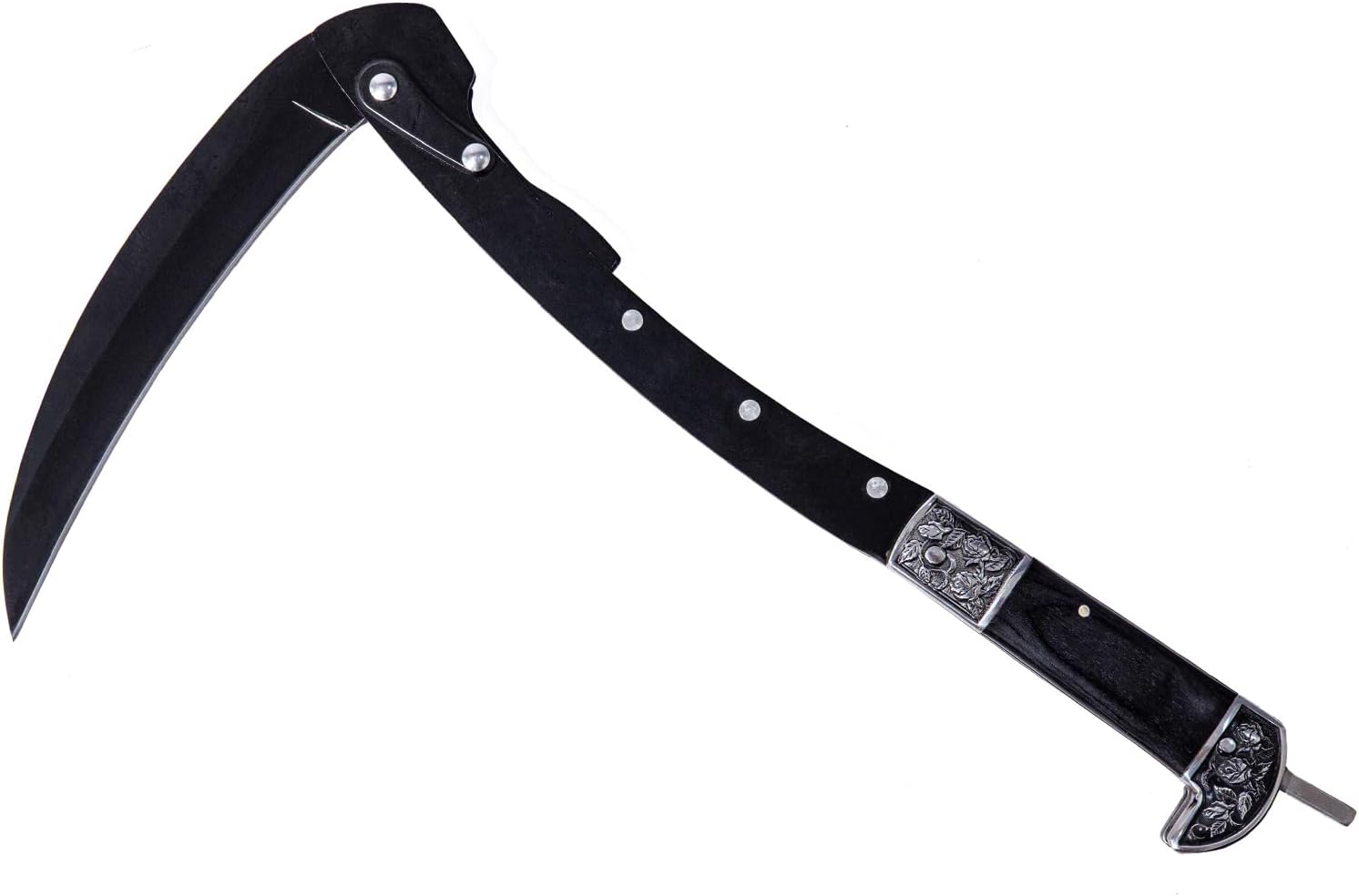 Faucille de jardin pliable avec fourreau, facile à transporter, outil de jardinage pour la récolte des plantes, cadeau pour homme, noir, pointu
