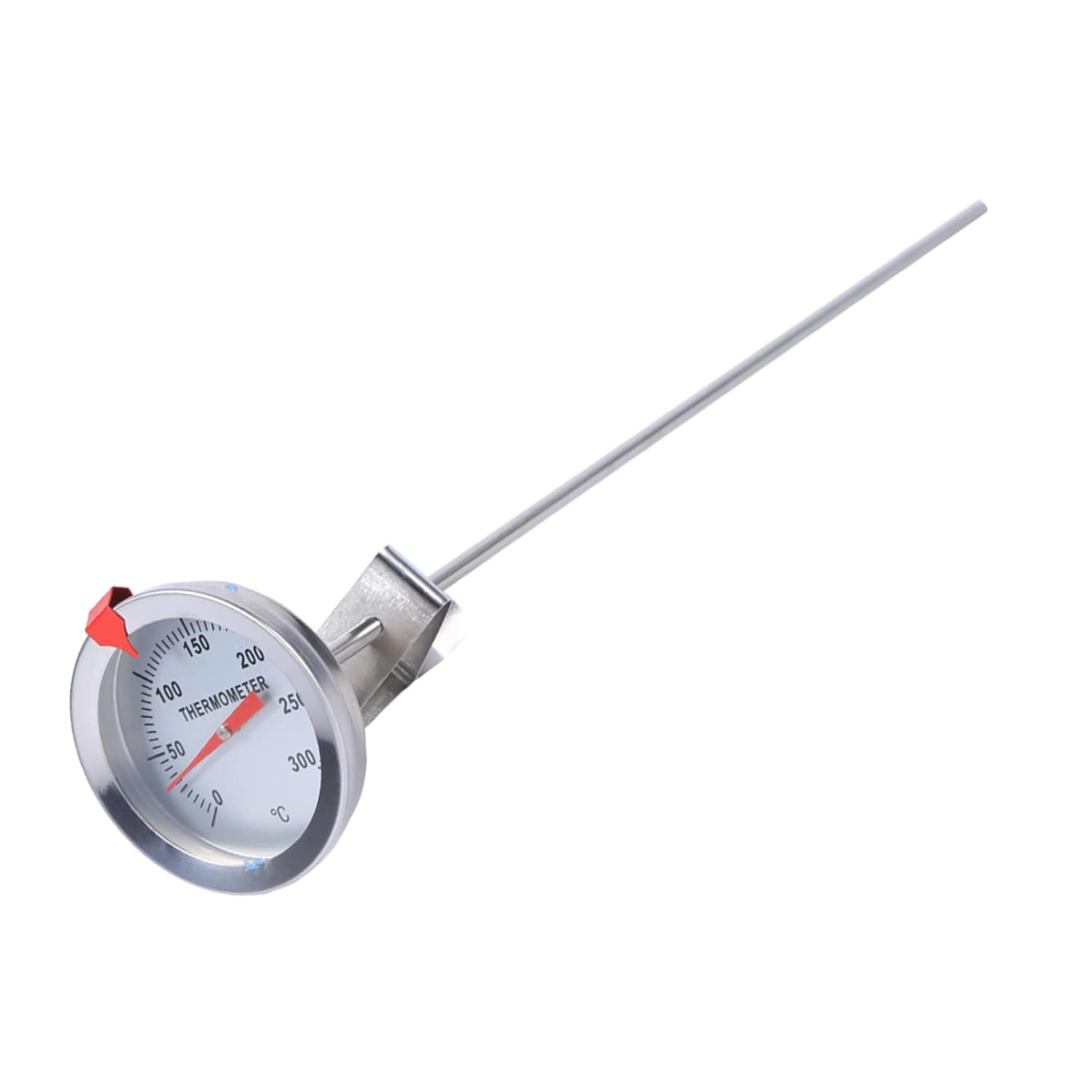 Alomejor Thermomètre à Sonde de Cuisson en Acier Inoxydable pour une Mesure Précise de la Température dans la Friture des Aliments pour la Cuisine Domestique, Argent 12 Pouces