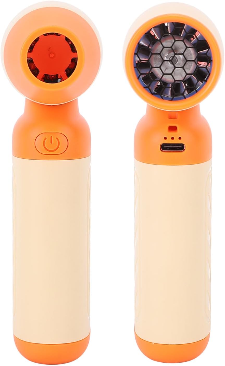 Dépoussiéreur D'air électrique Puissant Ventilateur sans Fil pour le Nettoyage de PC 130 000 Tr/min Batterie 4000 MAh pour le Bureau à Domicile avec Buse et Brosse (ORANGE)