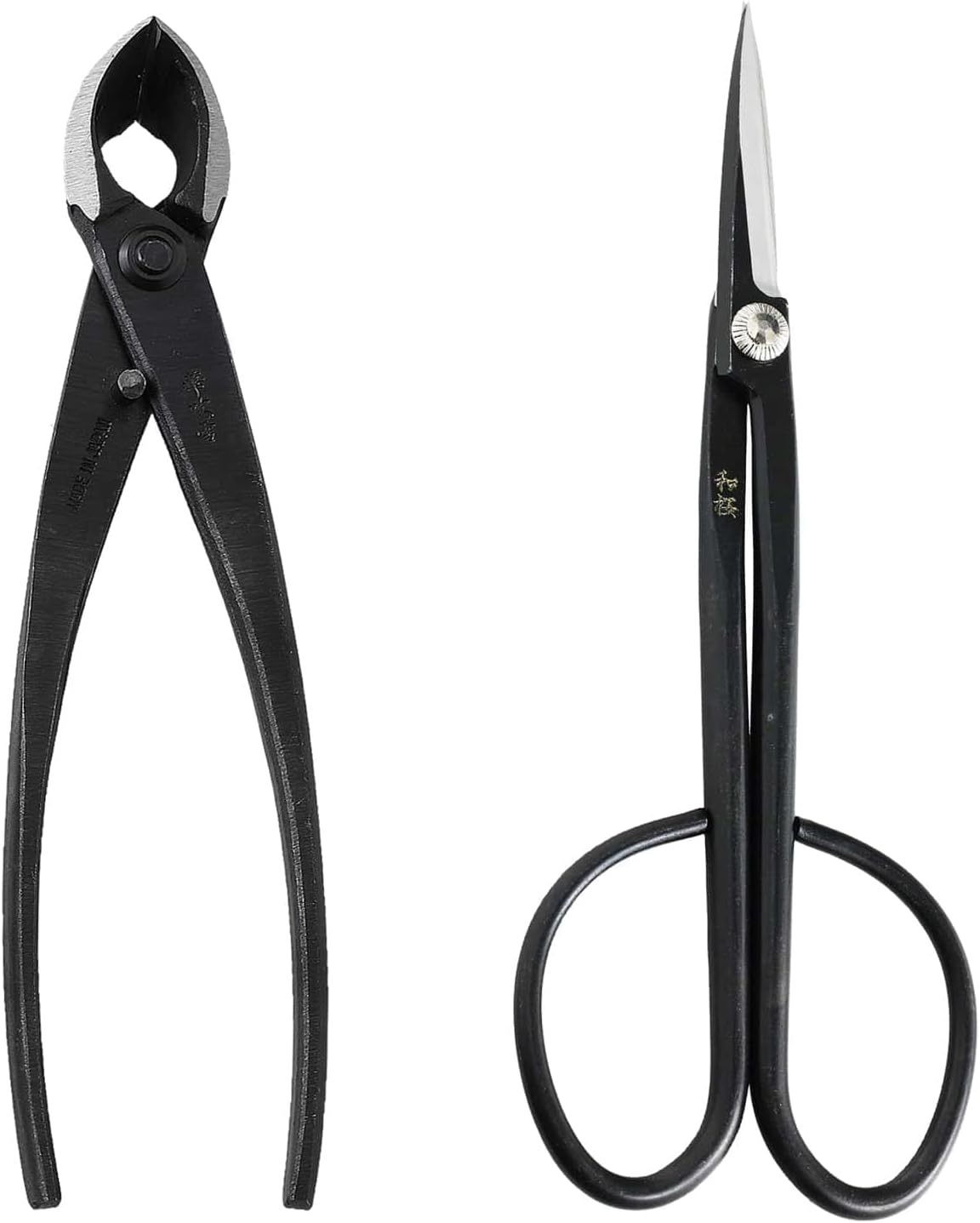 Wazakura Kit Bonsaï : Ciseaux à Brindilles 210 mm et Pince Concave 200 mm