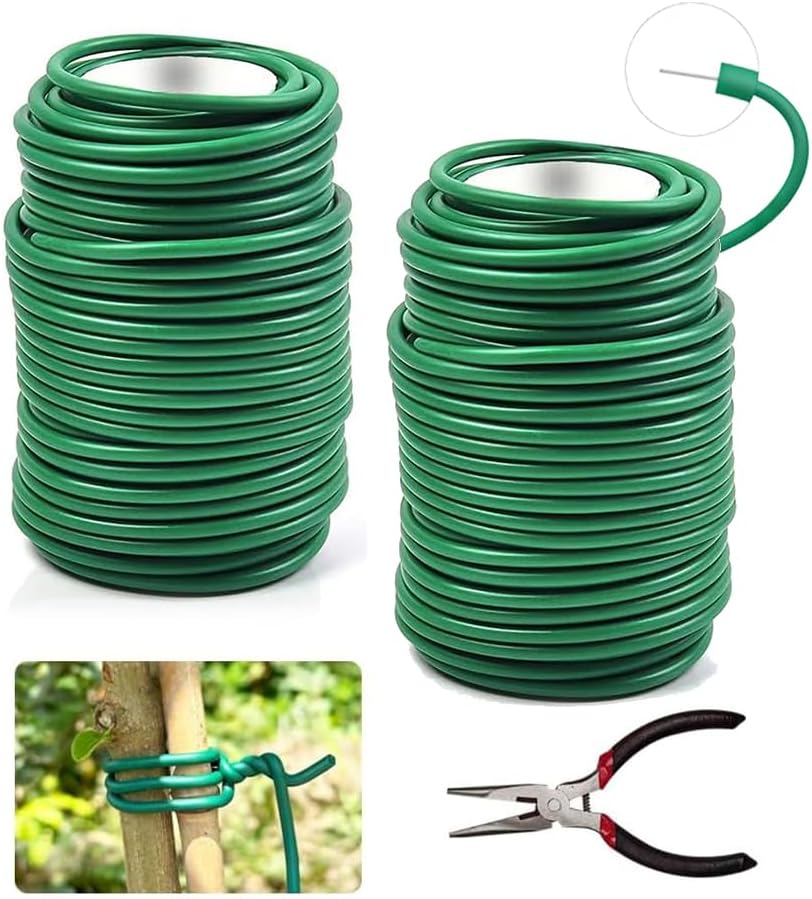 Fil Jardinage Vert,2 Rouleau Fil De Jardin Vert Souple 3,5mm x 40m,Fil Attache Tomate, Fil De Plante Supportant La Fixation Des Attaches Pour Plantes Grimpantes Fournitures De Jardinage