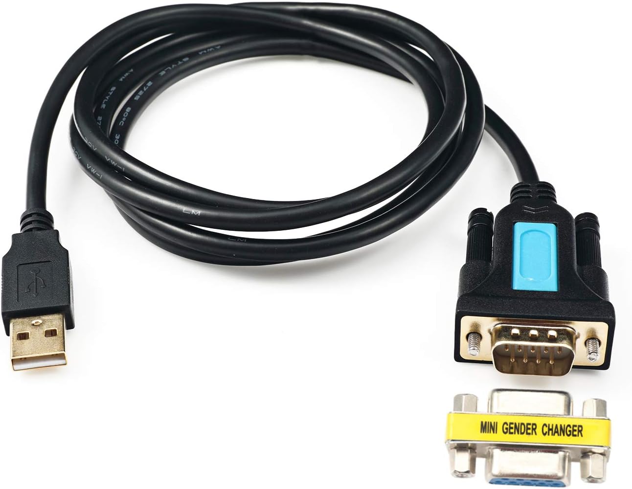 USB to RS232 Cable with Prolific PL2303 Chipset 6ft 2m USB 2.0 Male to RS 232 DB9 Serial Male with Adapter Female for Windows XP,Windows Vista,7,8,10