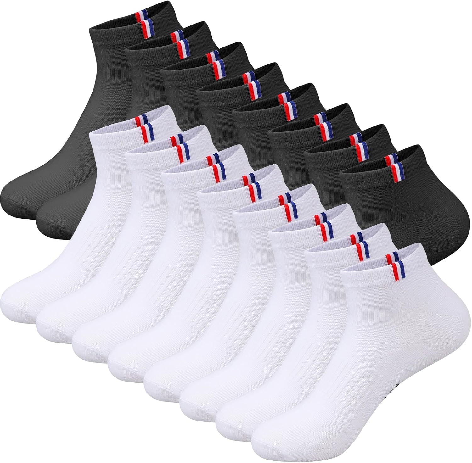 VEGCOO 8 Paires Chaussettes Sport Homme Femme 38-42, Chaussettes Basses Respirantes Absorbant la Transpiration