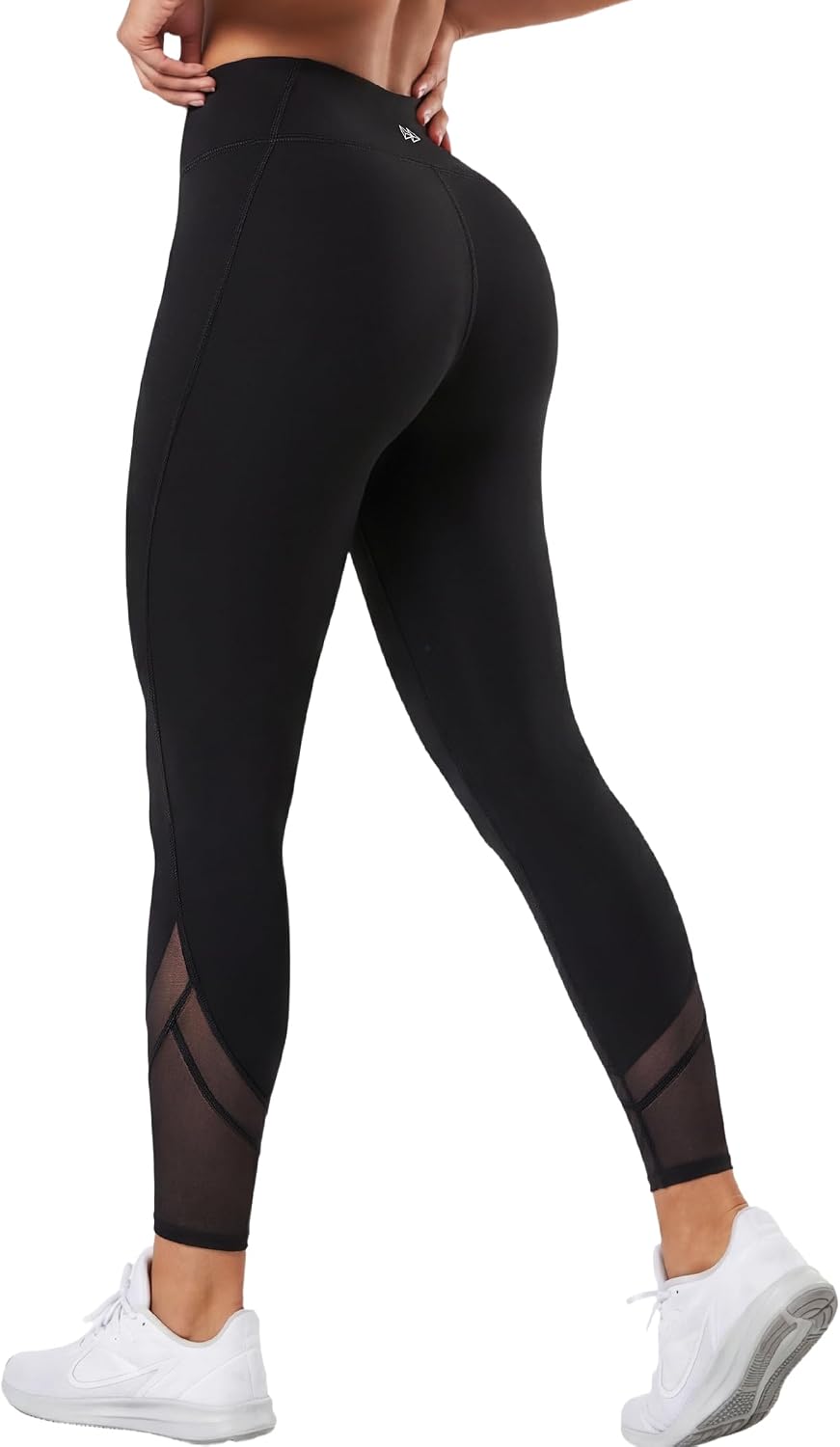 Yvette Leggings de Sport Femme Mesh Opaque Taille Haute