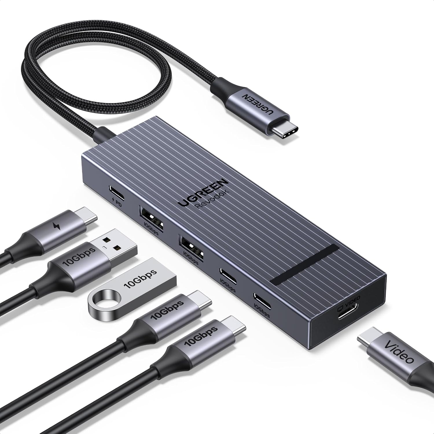 UGREEN Revodok Pro 10Gbps Hub USB C 6 en 1 Adaptateur Multiport