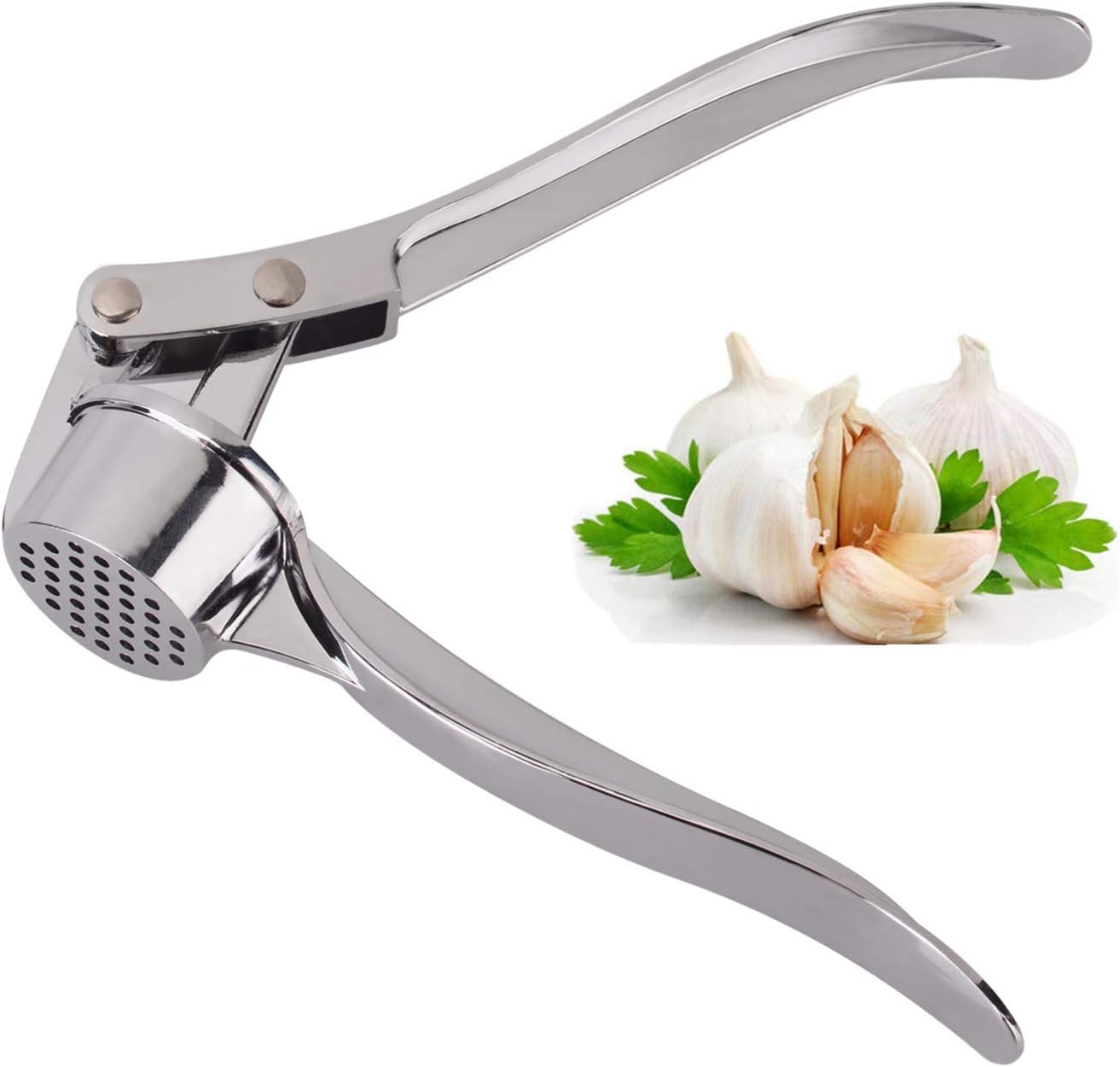 Jsdoin Presse-ail de cuisine professionnel, hachoir à ail, broyeur à gingembre UK, éplucheur, presse-ail robuste, écrasement d'ail, hachoir à ail convivial, facile à nettoyer et durable