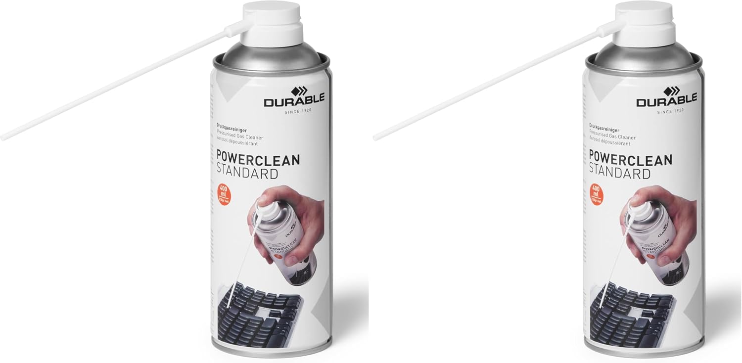 Durable 579619 Powerclean Standard Gaz Sec Dépoussiérant Sans Cfc Inflammable en Aérosol de 400 Ml (Lot de 2)