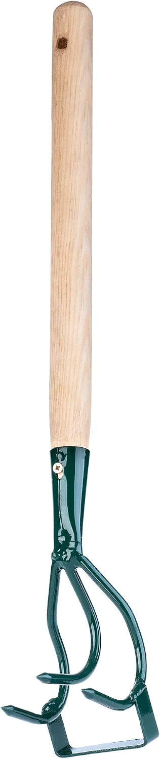 Cultivateur KADAX, cultivateur de Mauvaises Herbes à 3 Dents, houe de désherbage, Petite Pince à Fleurs avec poignée, Accessoires de Jardin en métal (Manche en Plastique)