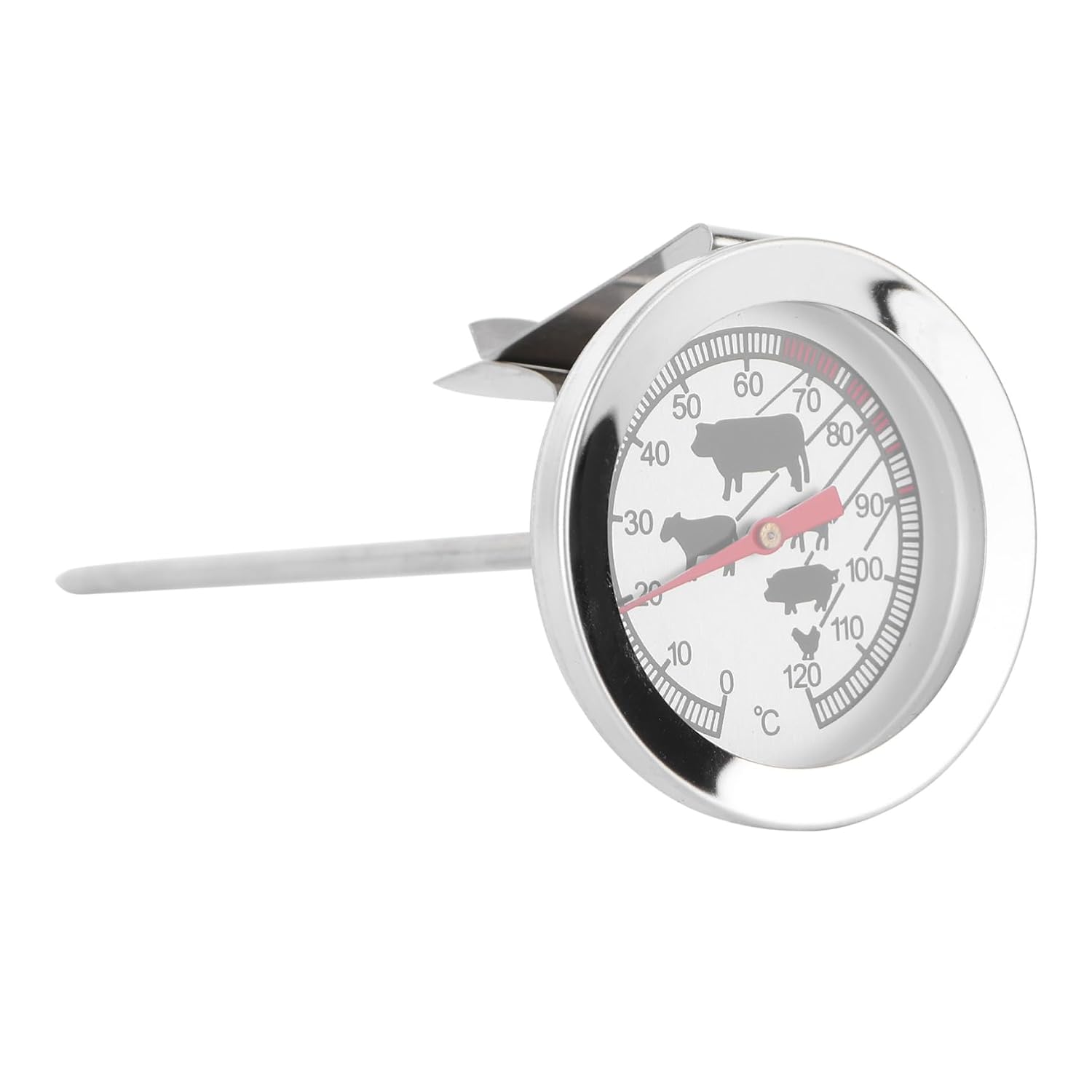 Toyvian Thermomètre Facile à Utiliser Ranger en Barbecue pour Acier Inoxydable Blanc Cuisine et Cuisson Four