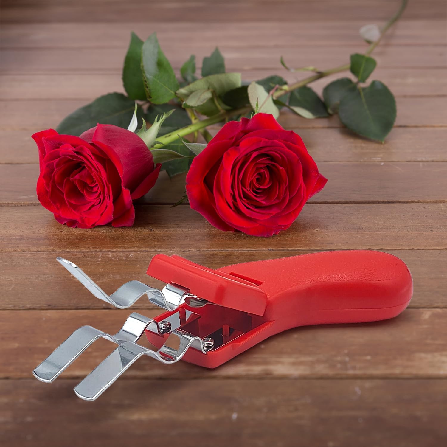 Épinarose professionnelle pour fleuristes – Épines de roses et de fleurs coupées avec lames ondulées en métal, poignée ergonomique et protection tige – outil parfait pour les fleurs et le jardinage