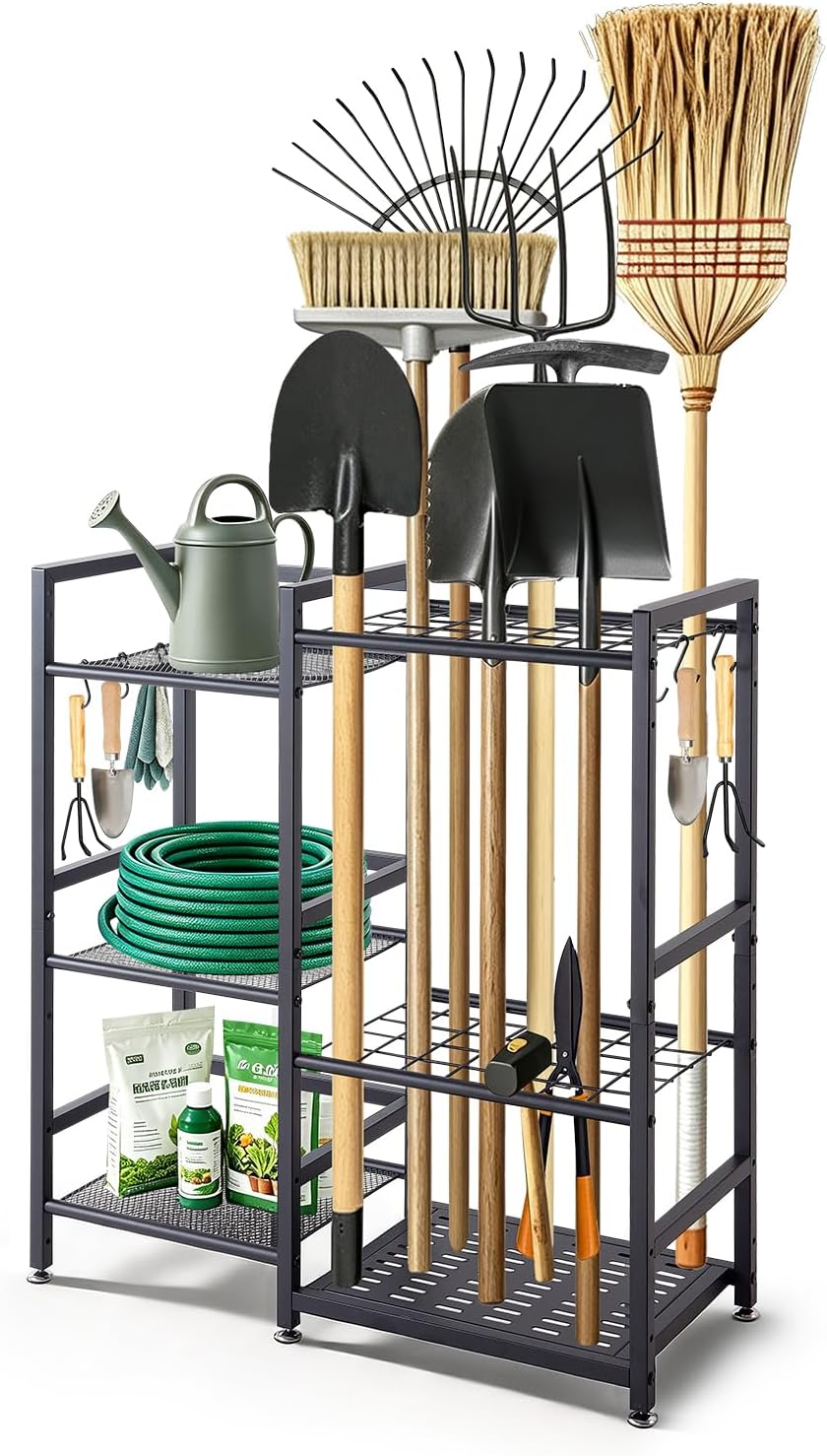 VEVOR Organisateur d'Outils de Jardin pour Coin, 17 Emplacements, en Acier