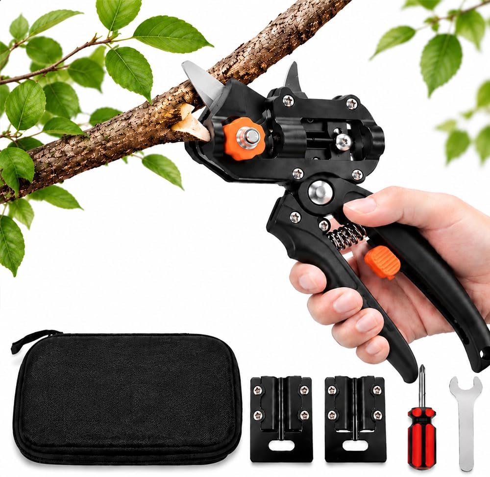 PIT66 Ciseaux de Jardinage 2 en 1 Kit de Taille avec Étui