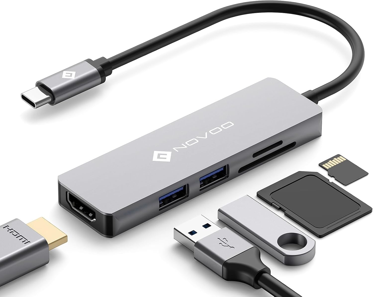 NOVOO Hub USB C 7 en 1 Ethernet Gigabit HDMI 4K60Hz