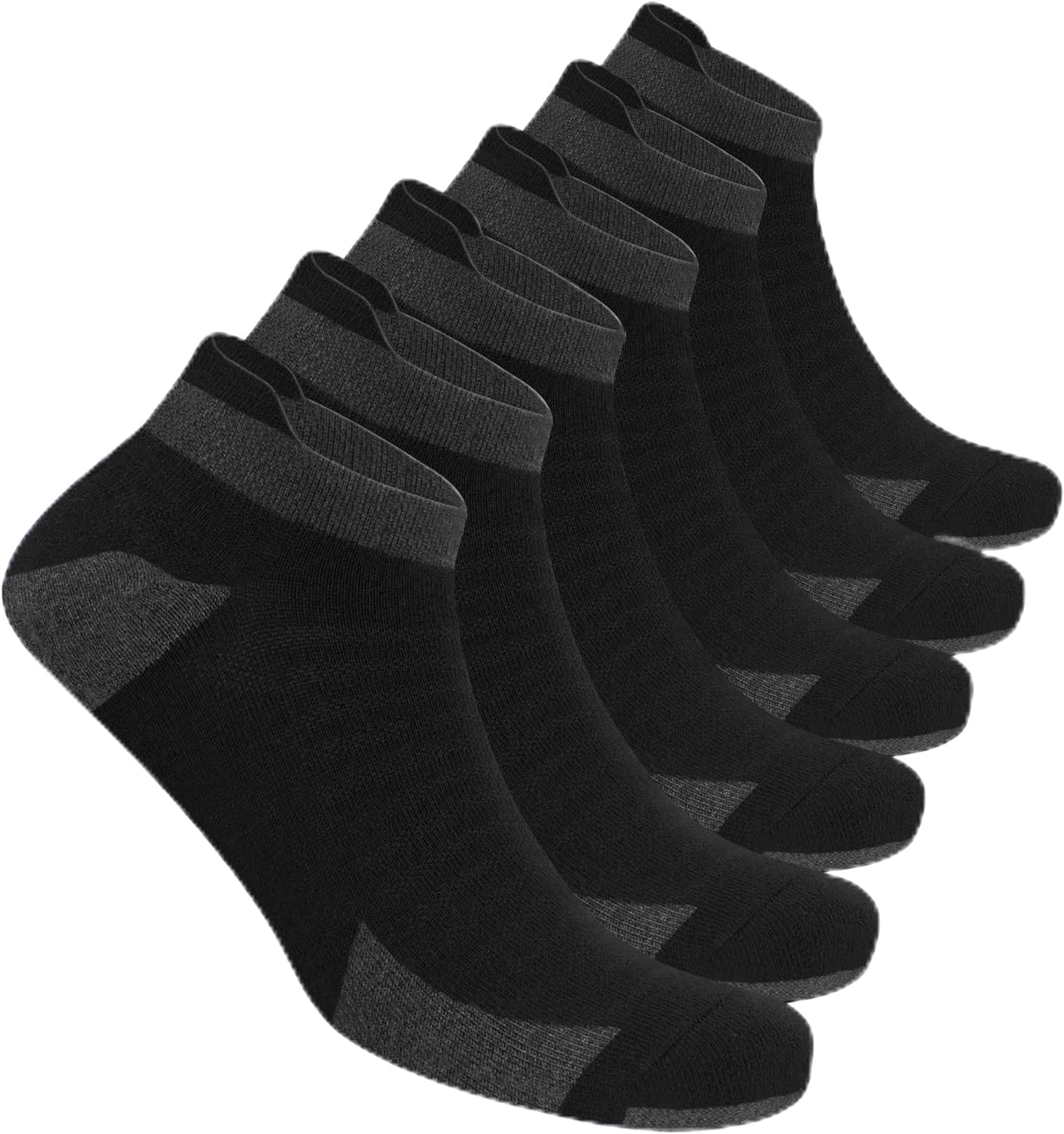 BLITZSOX Chaussettes de sport en coton homme, socquettes | Technologie DRI-WIK d’évacuation de l’humidité | Amorti et soutien plantaire | Talon et pointe renforcés | Lot de 6 paires