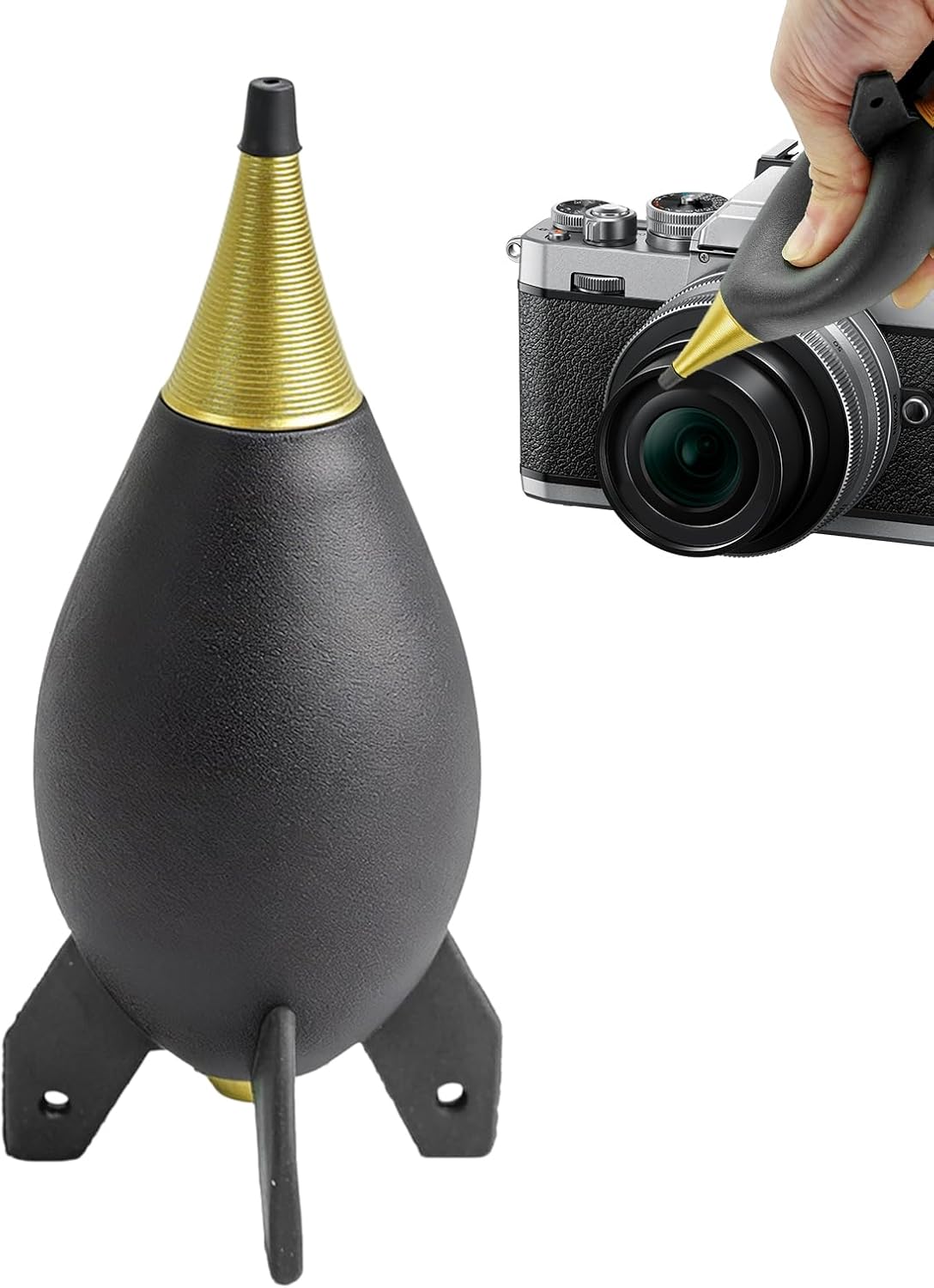 Generisch Pompe à air pour appareil photo, aide au nettoyage en forme de fusée compacte - Soufflet pour écrans LCD - Pour télescopes, filtres, capteurs, instruments de musique, claviers, fournitures
