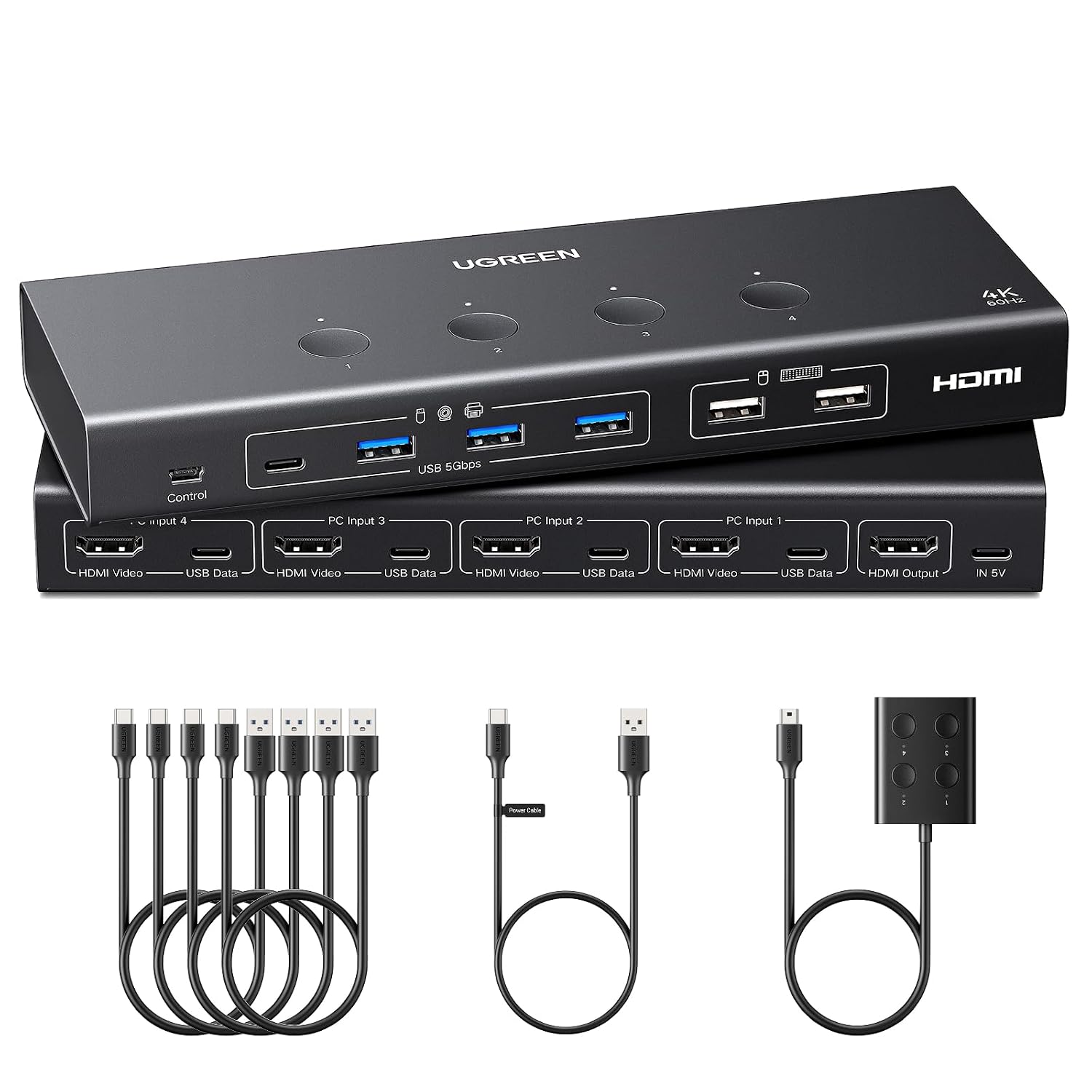 UGREEN Switch HDMI KVM 4K 60Hz 4K30Hz 4 Entrées 1 Sortie pour 4 PCs