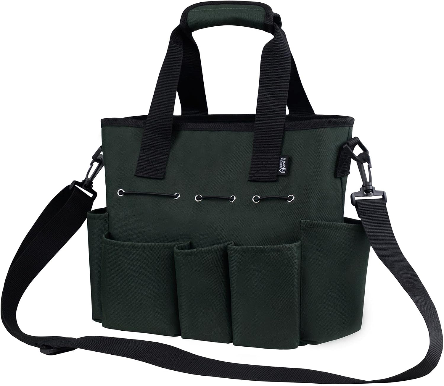 igadgitz home U7242 Sac à Outils de Jardin, Sac fourre-Tout de Jardin, Sac de Rangement Outils Jardinage avec bandoulière - Vert