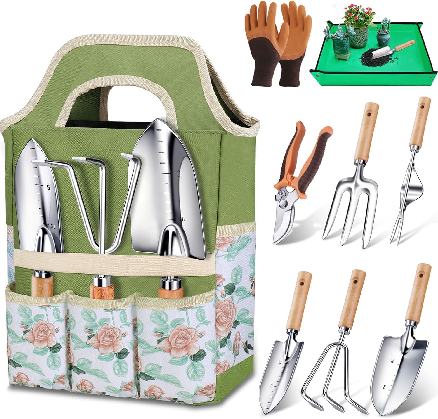 Kynup Outillage de Jardin, Ensemble Outils Jardinage en Acier Inoxydable