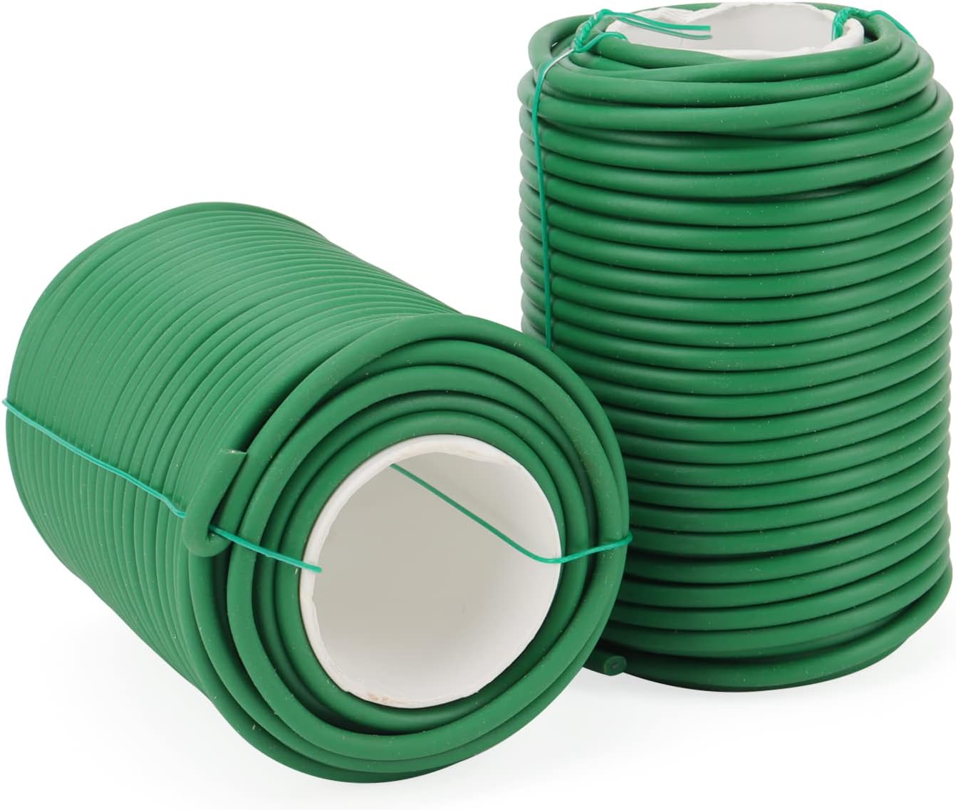 Fil de Fer Souple Gainé PVC Vert 3,5 mm x 20 m - Lot de 2 Rouleaux - pour Plantes Grimpantes, Vignes, Jardin et Loisirs Créatifs