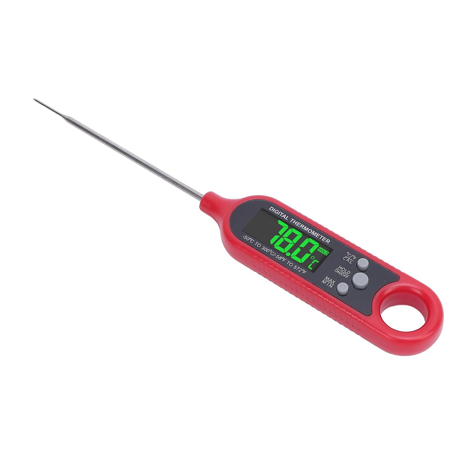 TOPINCN Sonde Numérique de Température de Viande en Acier Inoxydable IPX6, étanche, Thermomètre Alimentaire à Lecture Instantanée avec Fonction de Verrouillage pour Bougies de Cuisine,
