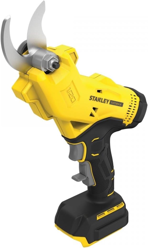 STANLEY FATMAX V20 SFMCPP32B-XJ Sécateur Électrique 18V, Capacité de Coupe 32 mm, Lame dAcier Inoxydable Enclume, Jaune, Moderne, Ambidextre