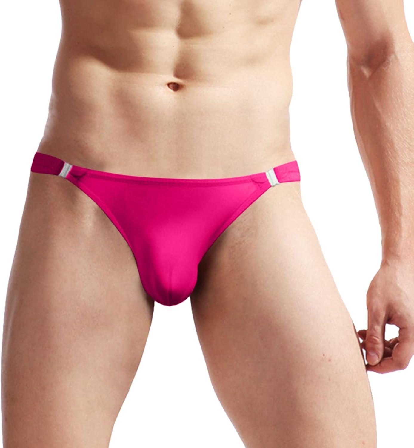 Calecon Dim Homme sous-vêtements pour Hommes Fit Translucide Glace Soie Taille Basse Boucle G String Pantalon T Pantalon