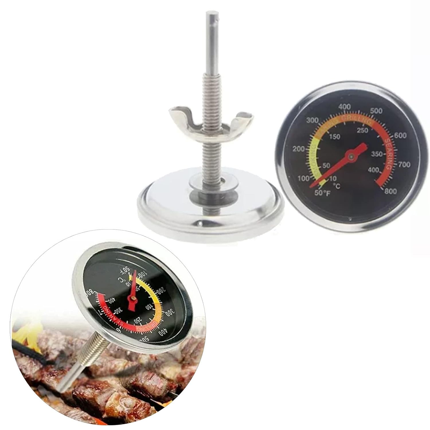Thermomètre de Four à Cadran, Sonde Bimétallique pour Cuisine