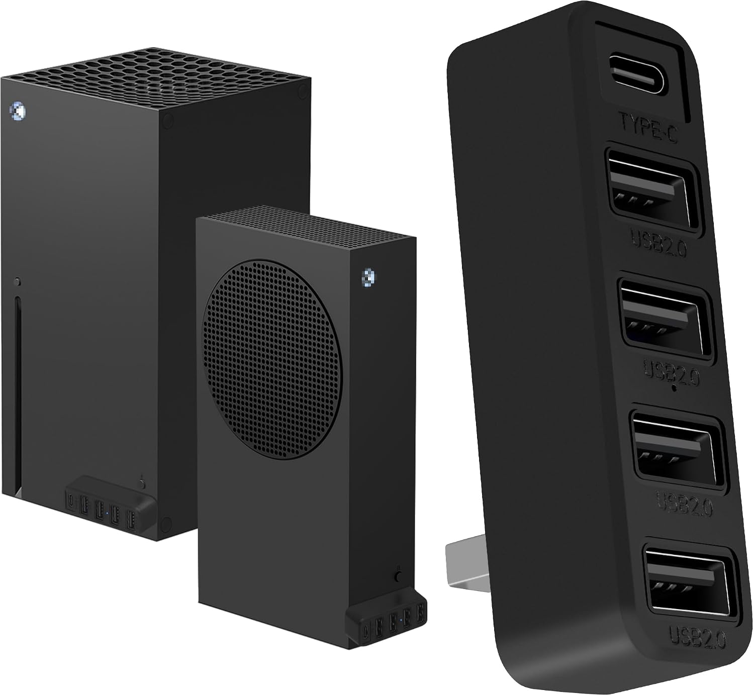 Hub USB pour Xbox Series X/S, Adaptateur d'extension USB 5 Ports Joso pour Accessoires avec 4 Ports USB 2.0 + 1 Port Type-C pour étendre Les Ports de la Console Series S/X - Blanc