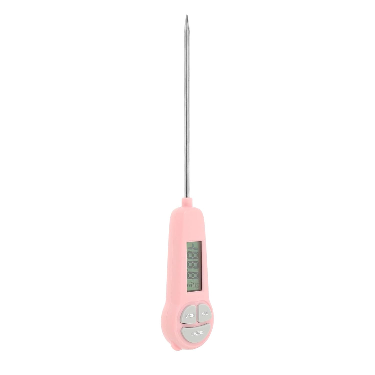 SEWACC Thermomètre Numérique Portable Cuisine Rose Sonde en Acier Inoxydable, Lecture Instantanée pour Cuisson et Friture, Précis pour Liquides et Solides
