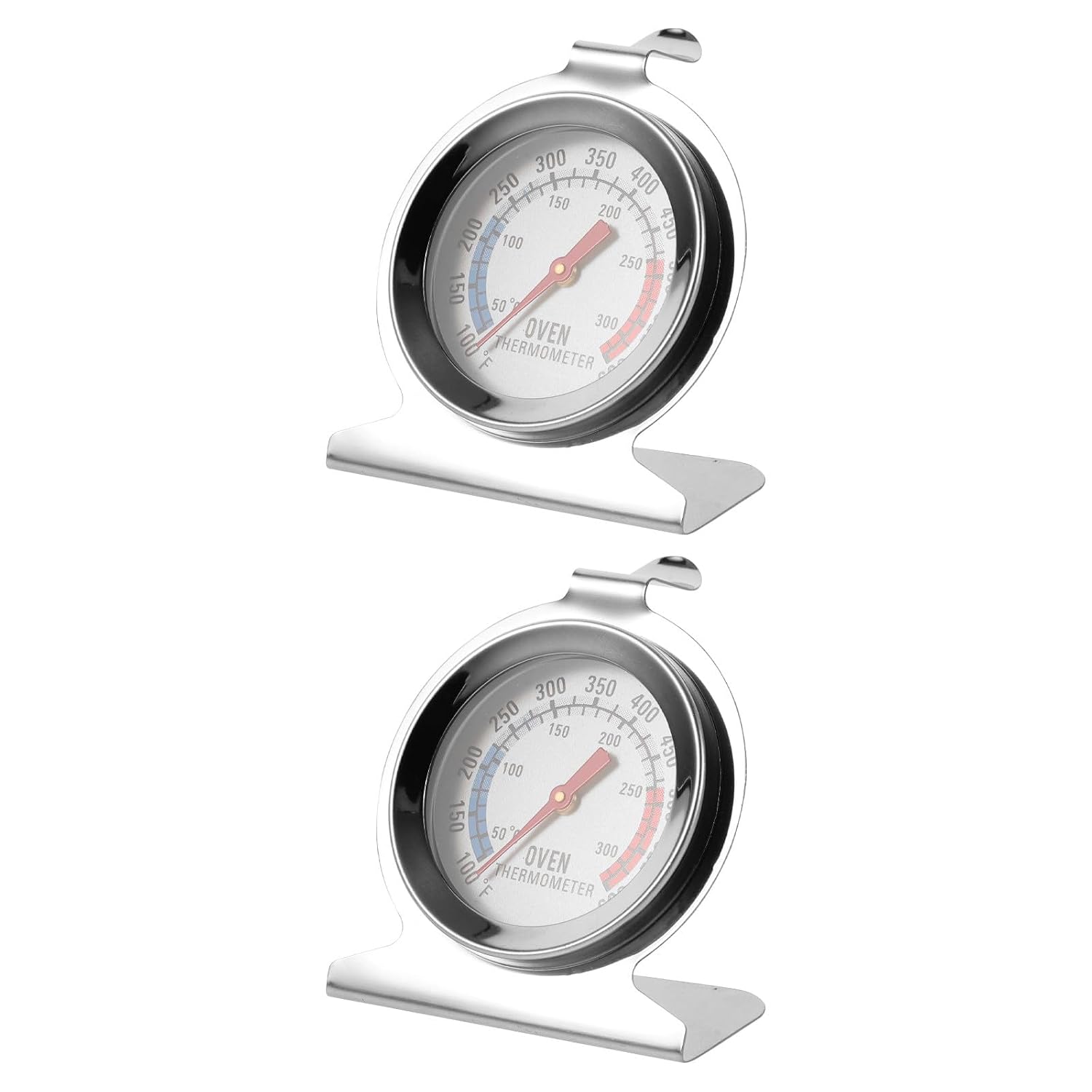NUOBESTY Thermomètre Cuisine Inoxydable 2 Pièces, Lecture Instantanée, Plage 50-300℃, Léger, pour Four et Pâtisserie Argenté