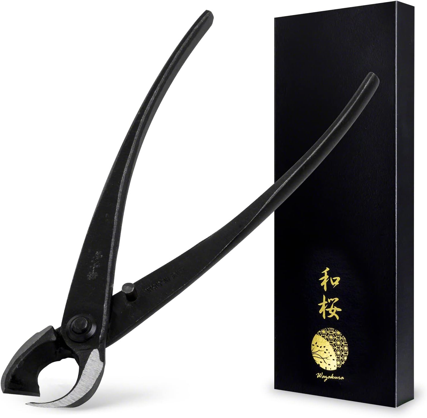 Wazakura Pince Concave Bonsaï 210 mm, Acier Carbone Noir, Forgée au Japon