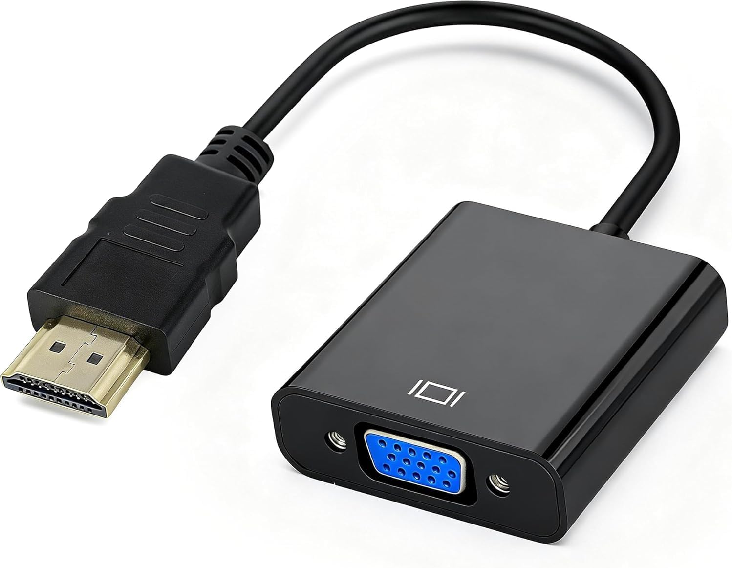 Adaptateur HDMI vers VGA (Mâle vers Femelle), Convertisseur Unidirectionnel 1080P Full HD avec Connecteur Plaqué Or, pour PC, Ordinateur Portable, Moniteur, Projecteur, HDTV, Consoles de Jeux