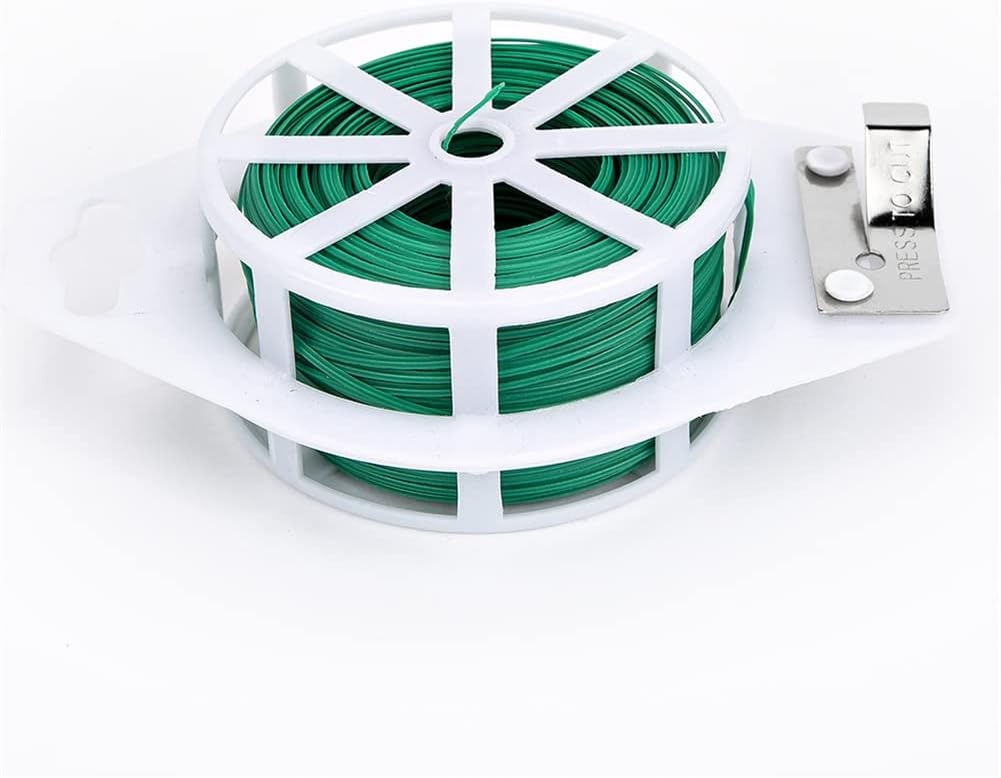 Attaches de Jardin pour Plantes, Bobines Fil de Attache, Liens de Jardinage pour Ligatures, Fil Jardinage Vert, Rouleau de Lien Plastique Armé, Lien Attache Plante pour Fixer les Branches, 20 Mètres