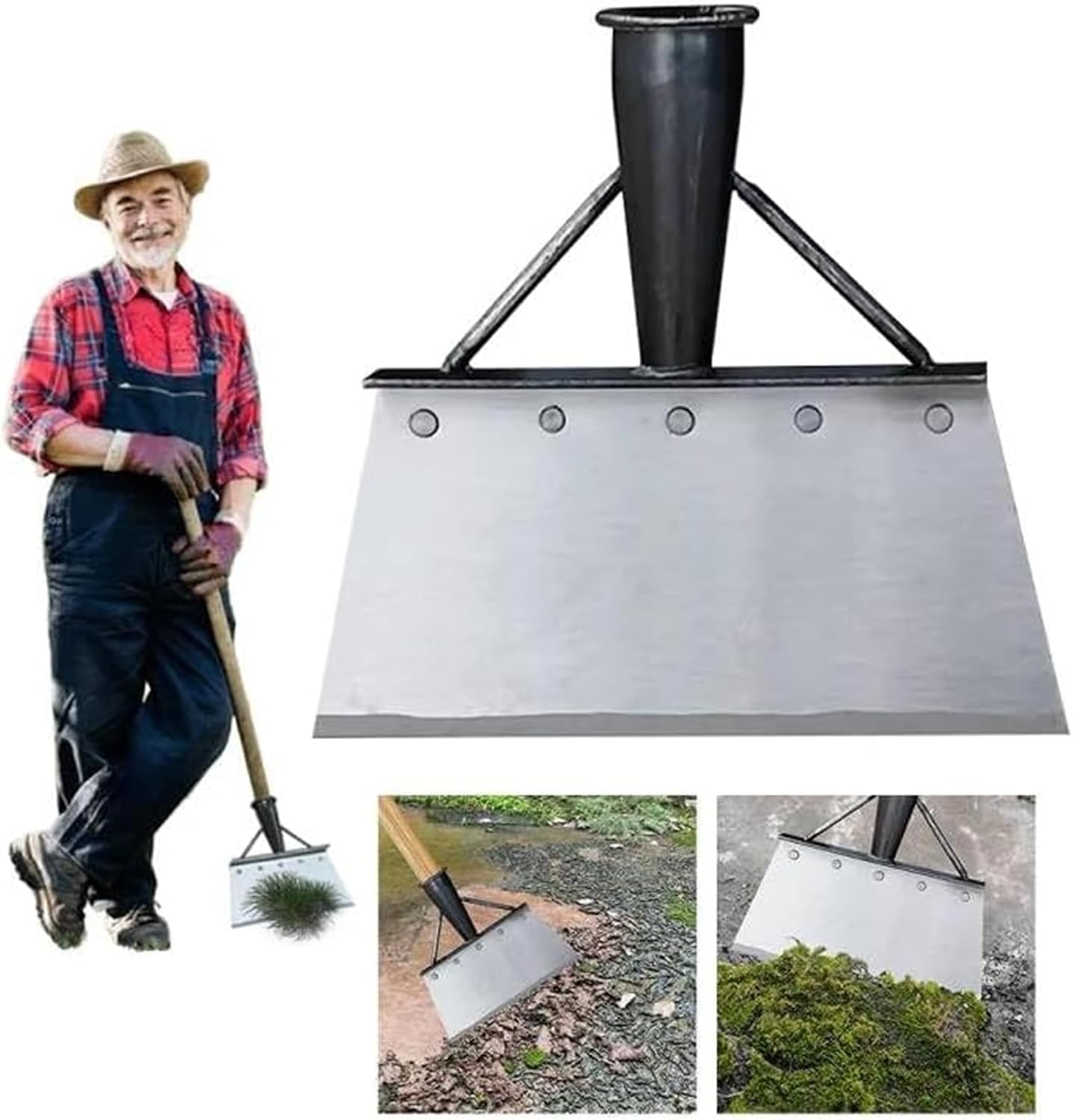 Armo© 25CM Grattoir à Mauvaises Herbes Multifonction Pelle de Nettoyage extérieur Jardin Mousse Pelle de Nettoyage Pelle