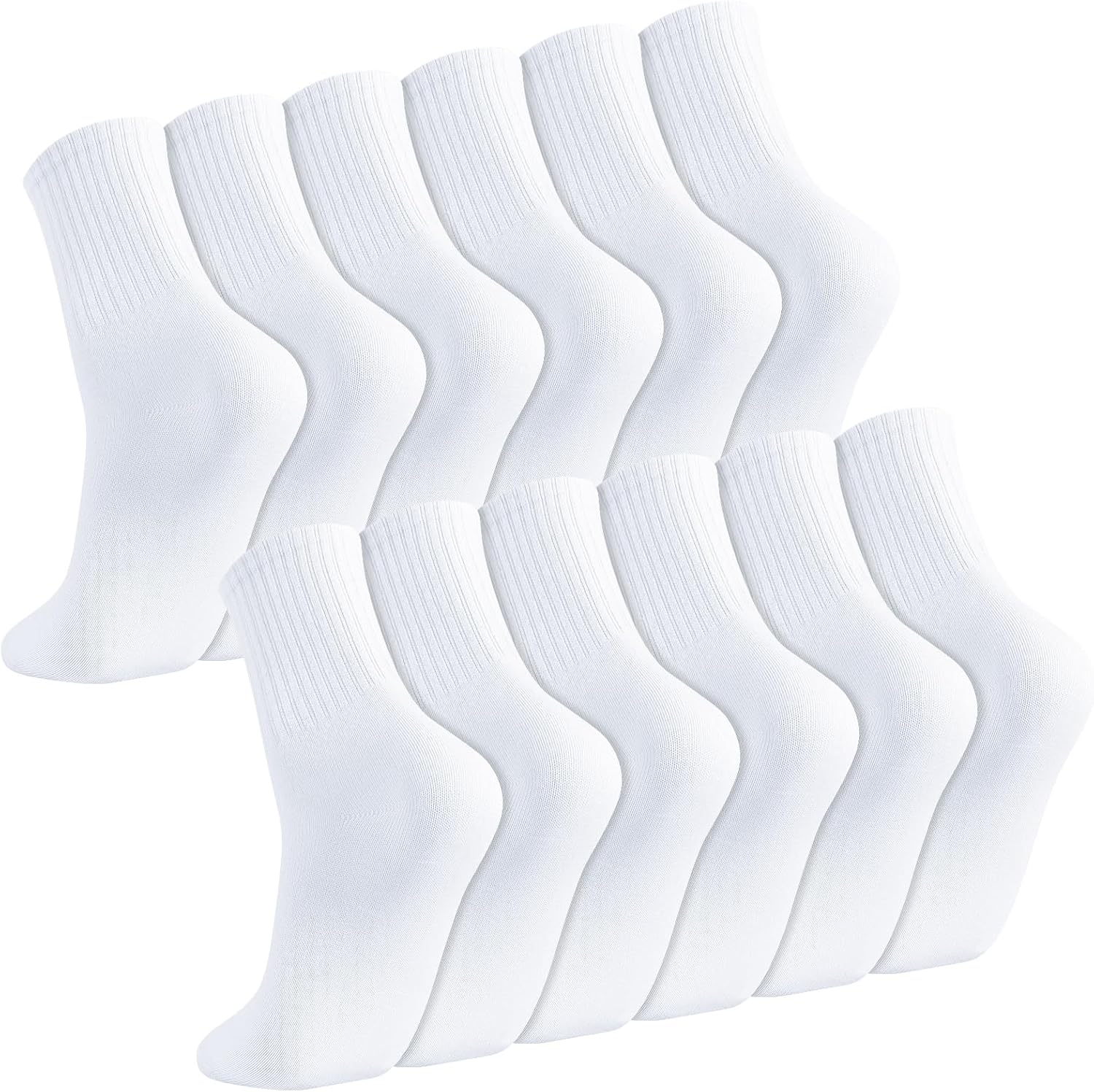 6 Paires Chaussette Sport Blanche pour Homme et Femme 38-43