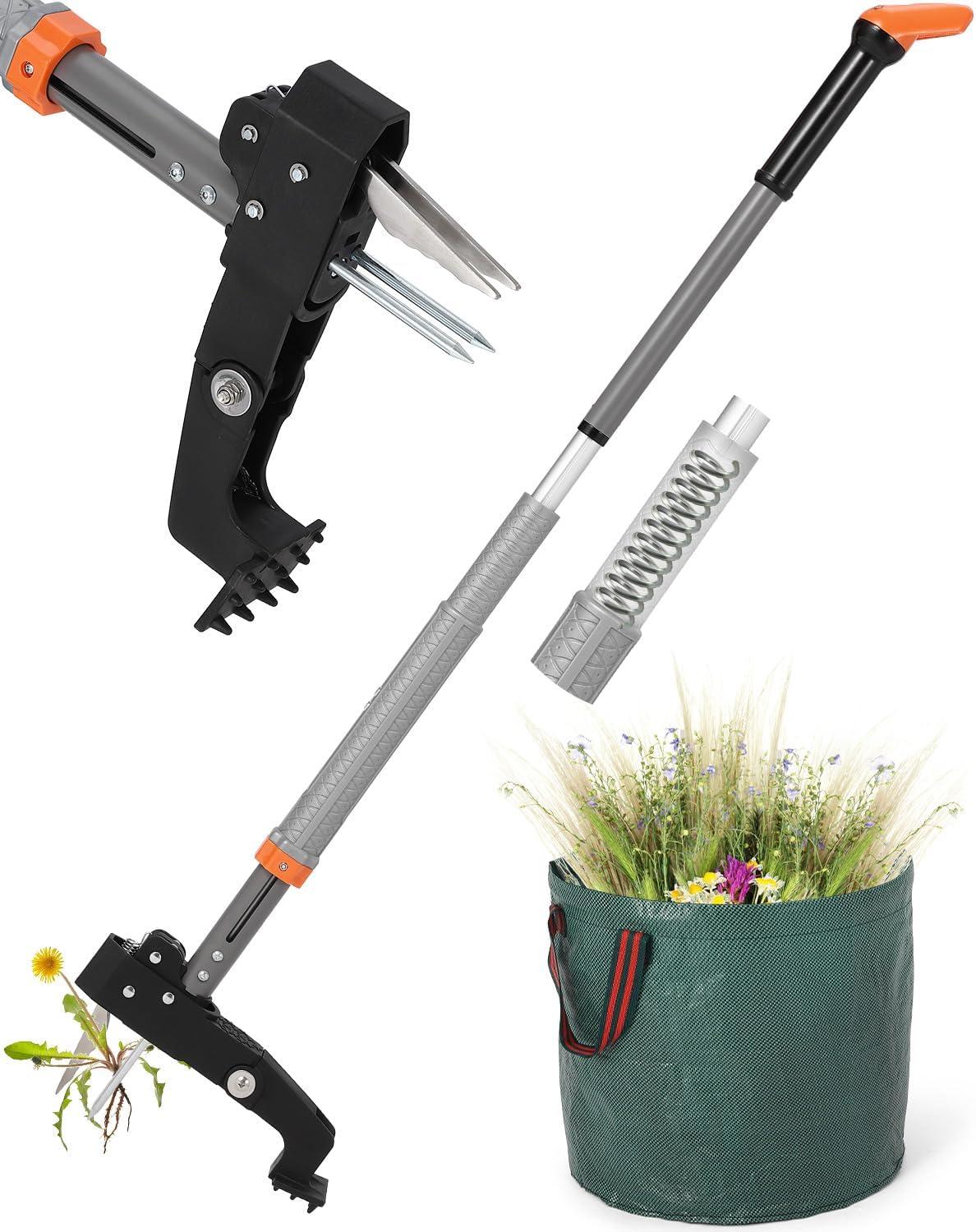 HAUSPROFI Extensible Désherbeur Manuel (Longueur 91-117 cm)