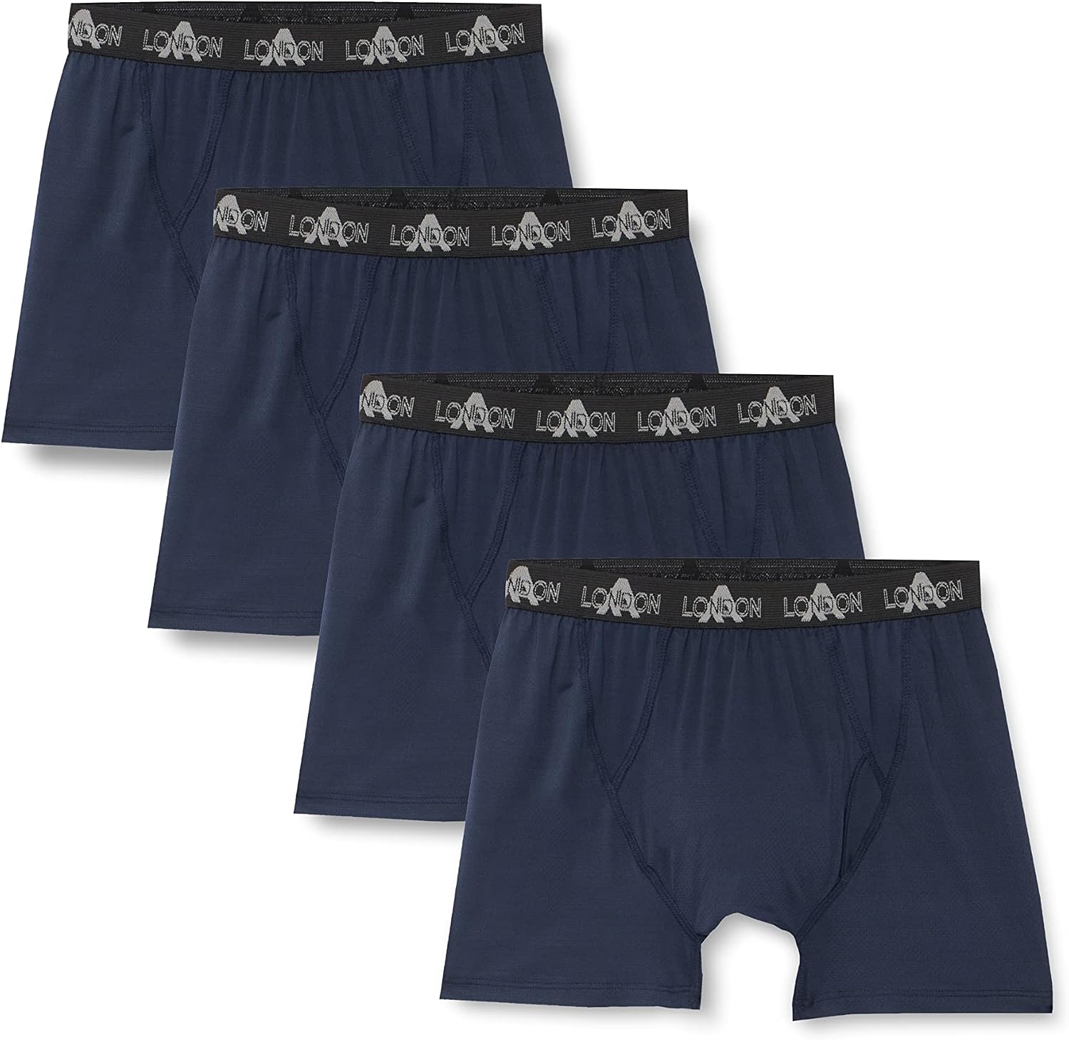 FM London (4er-Pack) Hipster Boxershorts für Herren | Superweich, strapazierfähig, Bequeme Passform