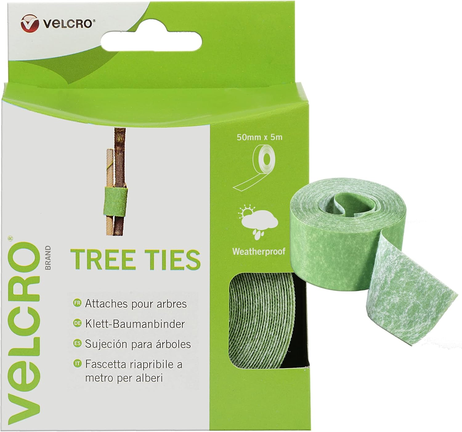 Velcro Marque Attaches De Câble De Jardin, Accessoires De Jardin Multi-Usages Parfaits, Attachent Et Rangent Les Câbles, Vert, 12 Mm X 38 Cm, Lot De 6