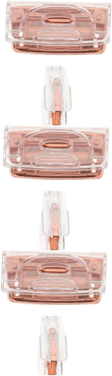Lurrose 4ensembles Perforateur Et Agrafeuse Portable Rose Doré Ensemble De Bureau Avec Outil De Retrait Aiguille Et Poinçon Double Trou Design Transparent Pour Précision Accrue