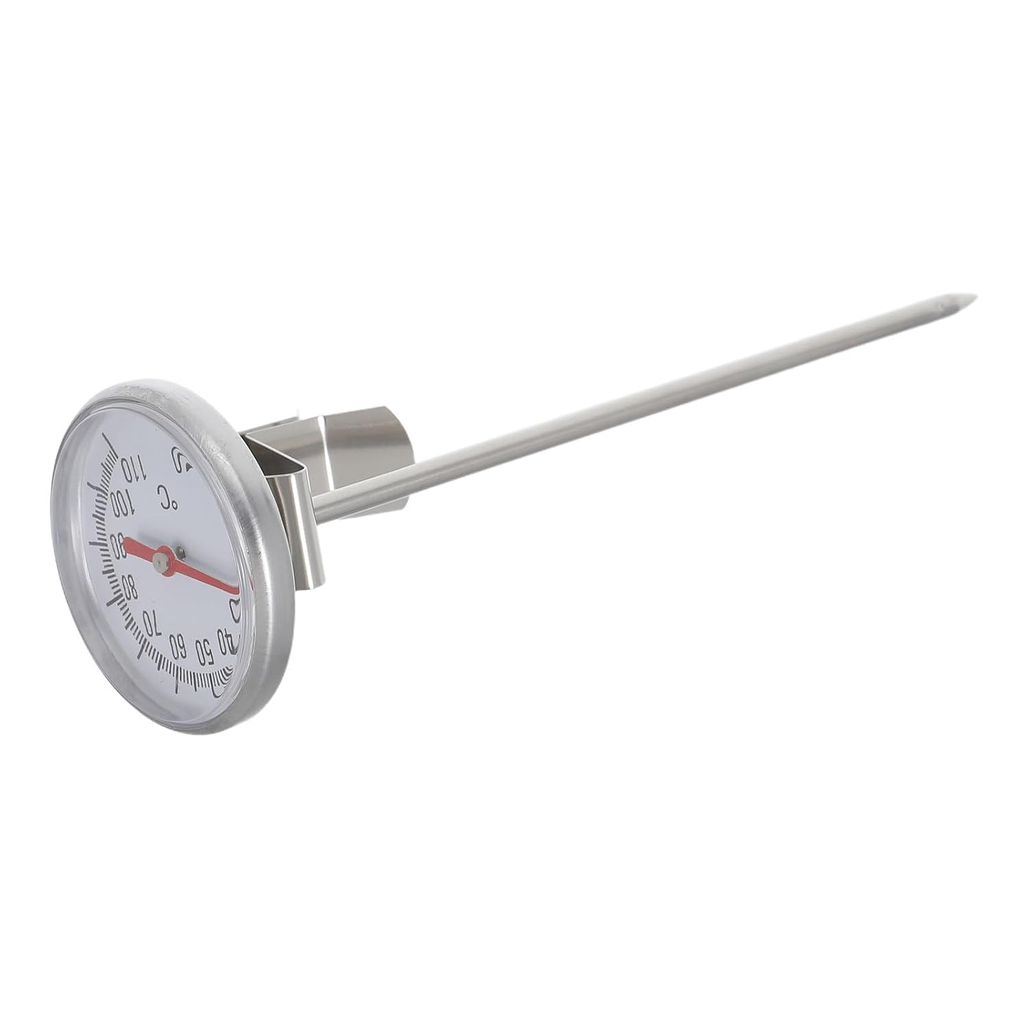 TOYANDONA Thermomètre Cuisine Professionnel en Acier Inoxydable avec Clip pour Casserole, Sonde Précise pour Mesurer la Température du Lait Bonbons Cuisine
