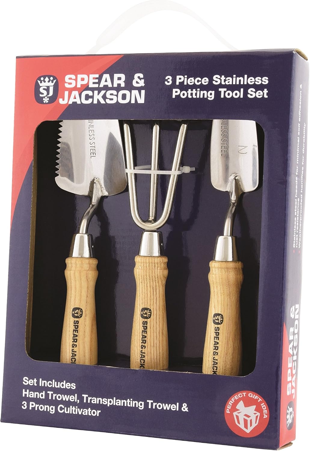 Spear & Jackson POTTING3PS – Ensemble de 3 Mini-Outils de Rempotage en Acier Inoxydable – Lames Poli-Miroir, pour Plantes d’Intérieur, Jardinières et Succulentes