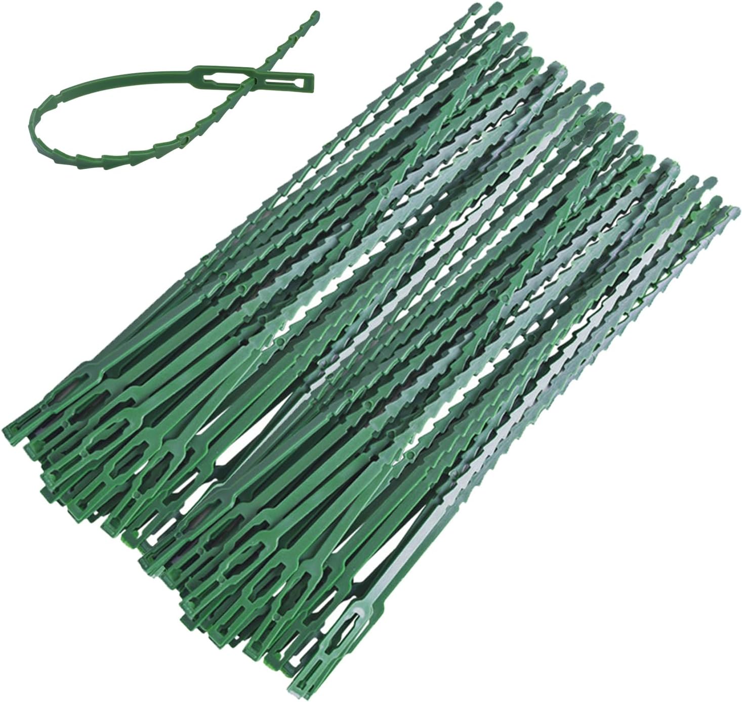 Treki 150pcs 230mm Attaches de Plantes Réglables de Jardinage Attaches Réglables Serre Câbles Lien de Serrage en Plastique Réutilisable pour Vertes Arbustes Jardinage Bricolage Maison Bureau