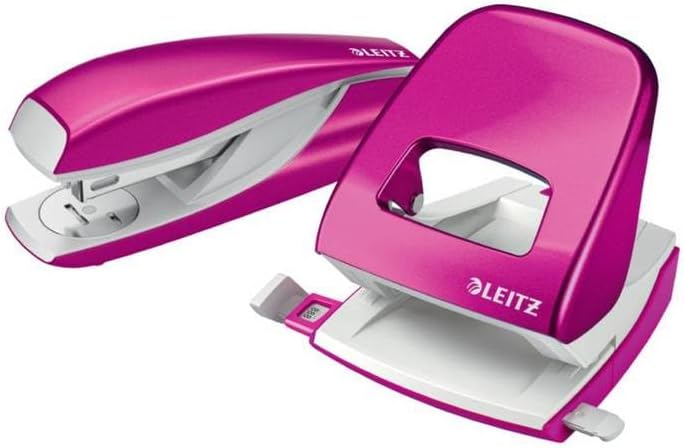 Esselte-leitz ensemble perforatrice neXXt 5008 et agrafeuse neXXt 5502 (rose métallique)